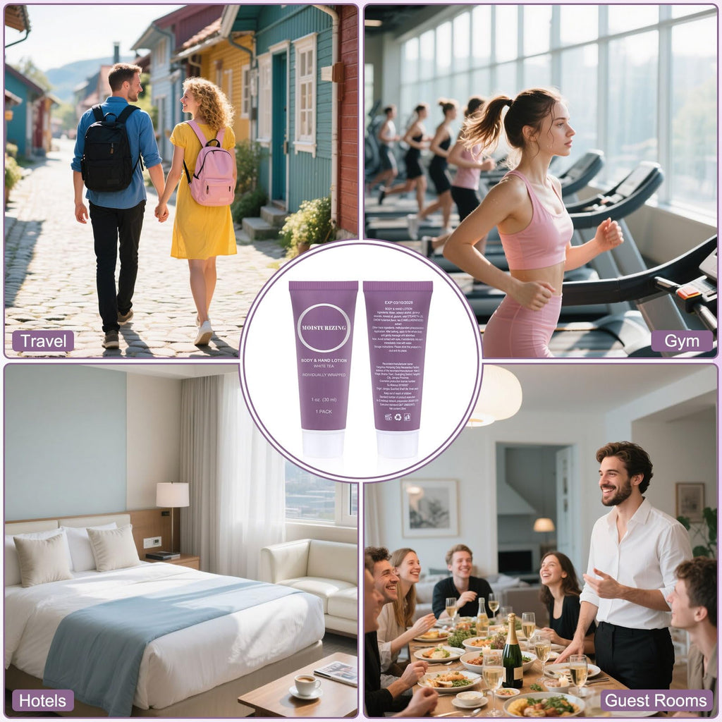 RSQAZQ Travel Size Body Lotion – 100 Pack of 1oz Mini Tubes for Travel, Hotels & On-The-Go Hydration