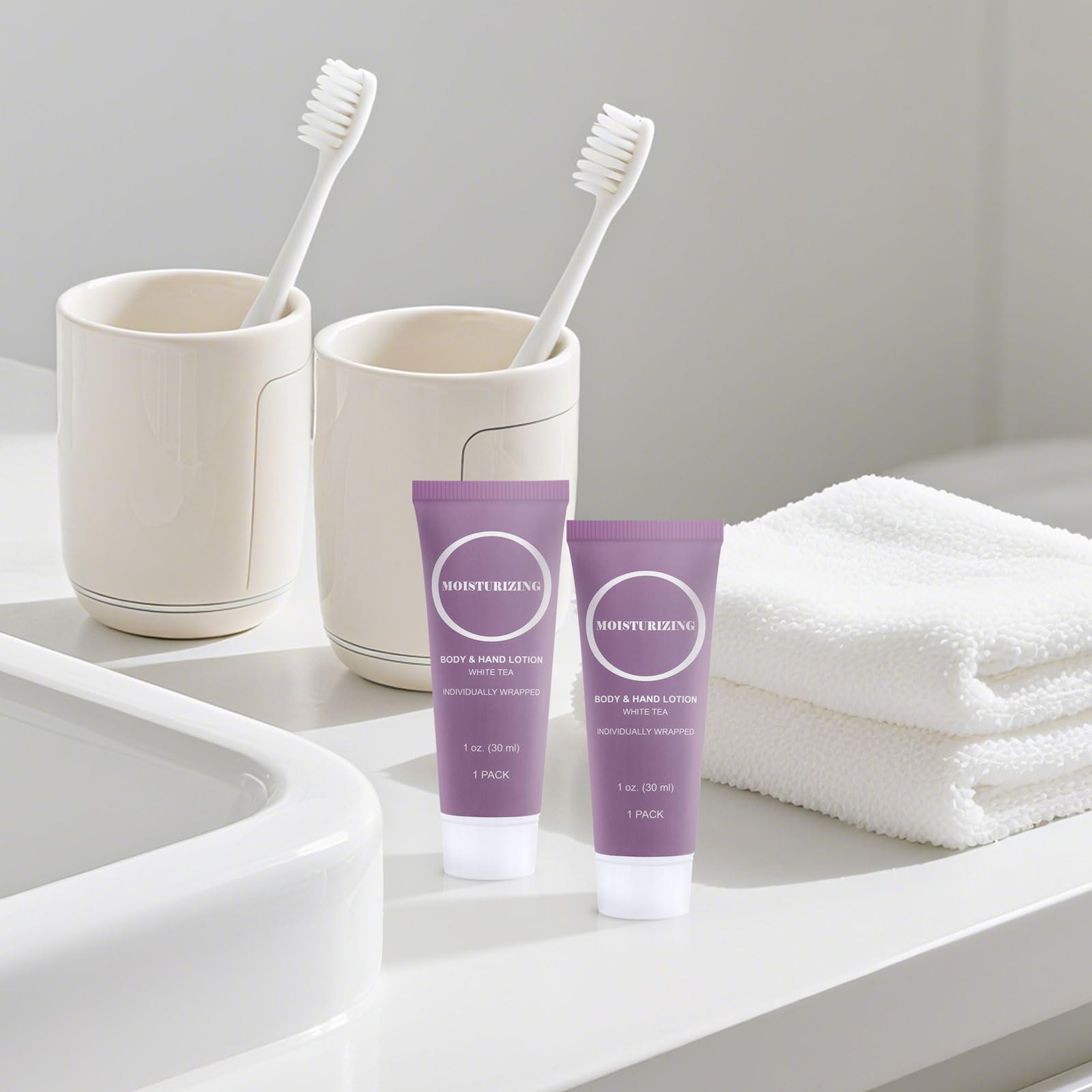 RSQAZQ Travel Size Body Lotion – 100 Pack of 1oz Mini Tubes for Travel, Hotels & On-The-Go Hydration