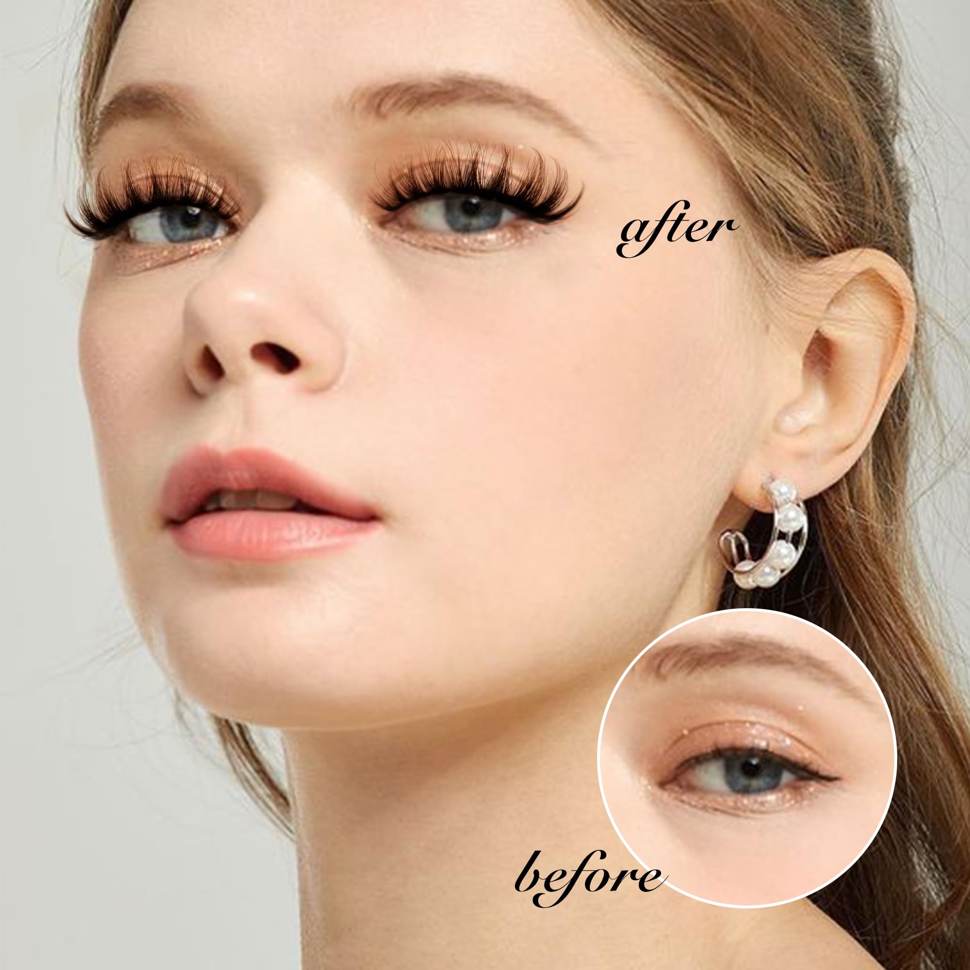 Ruairie Brown Lashes Wispy Cat Eye CD-Curly | 7 Pairs, 11–18mm Full Strip Lashes