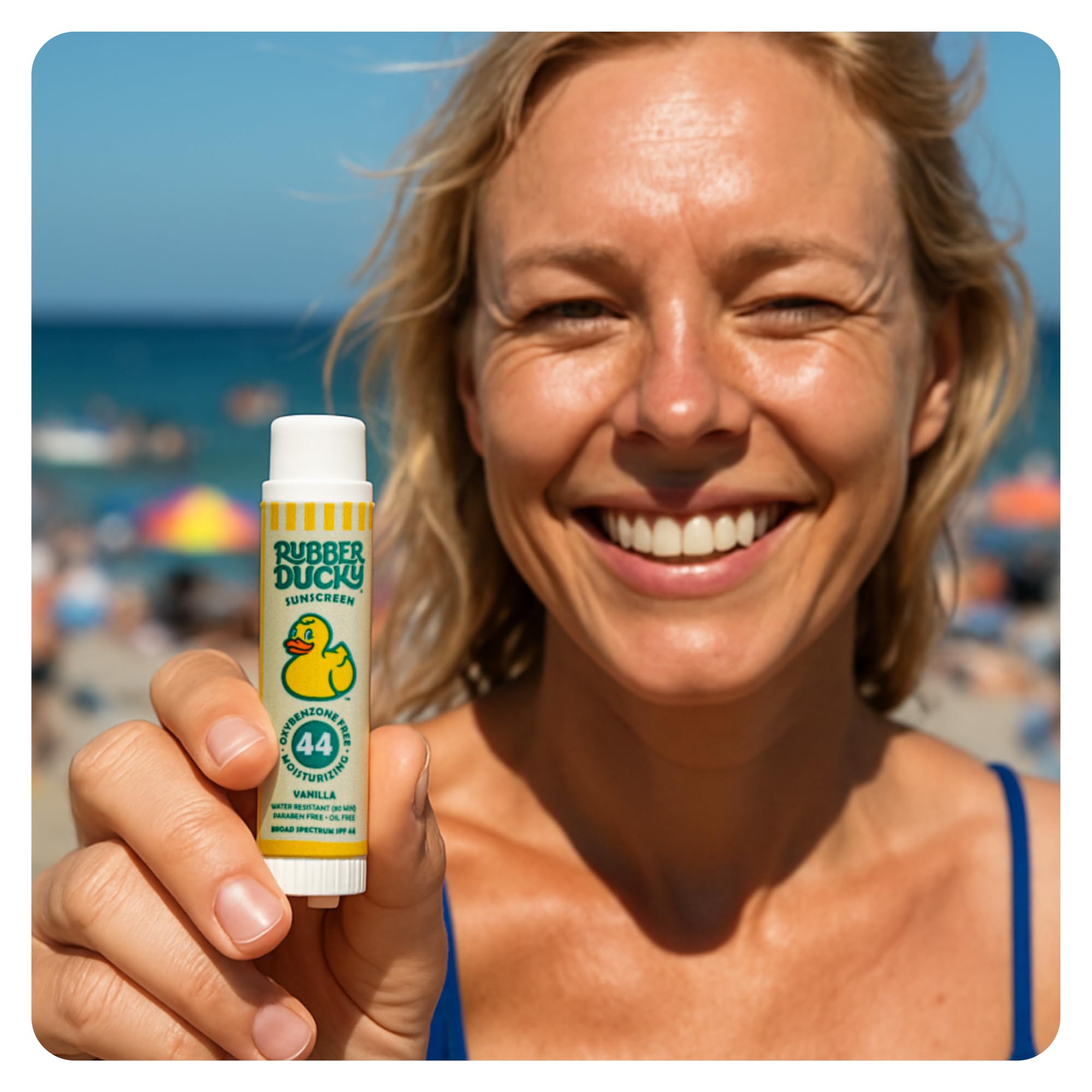 Rubber Ducky Lip Balm SPF 44 | Water-Resistant, Vegan, Vanilla Flavor | All-Season Broad Spectrum for Lips