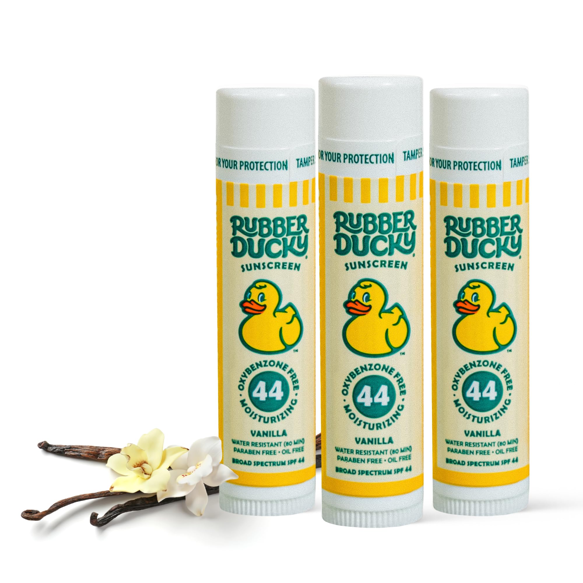Rubber Ducky Lip Balm SPF 44 | Water-Resistant, Vegan, Vanilla Flavor | All-Season Broad Spectrum for Lips