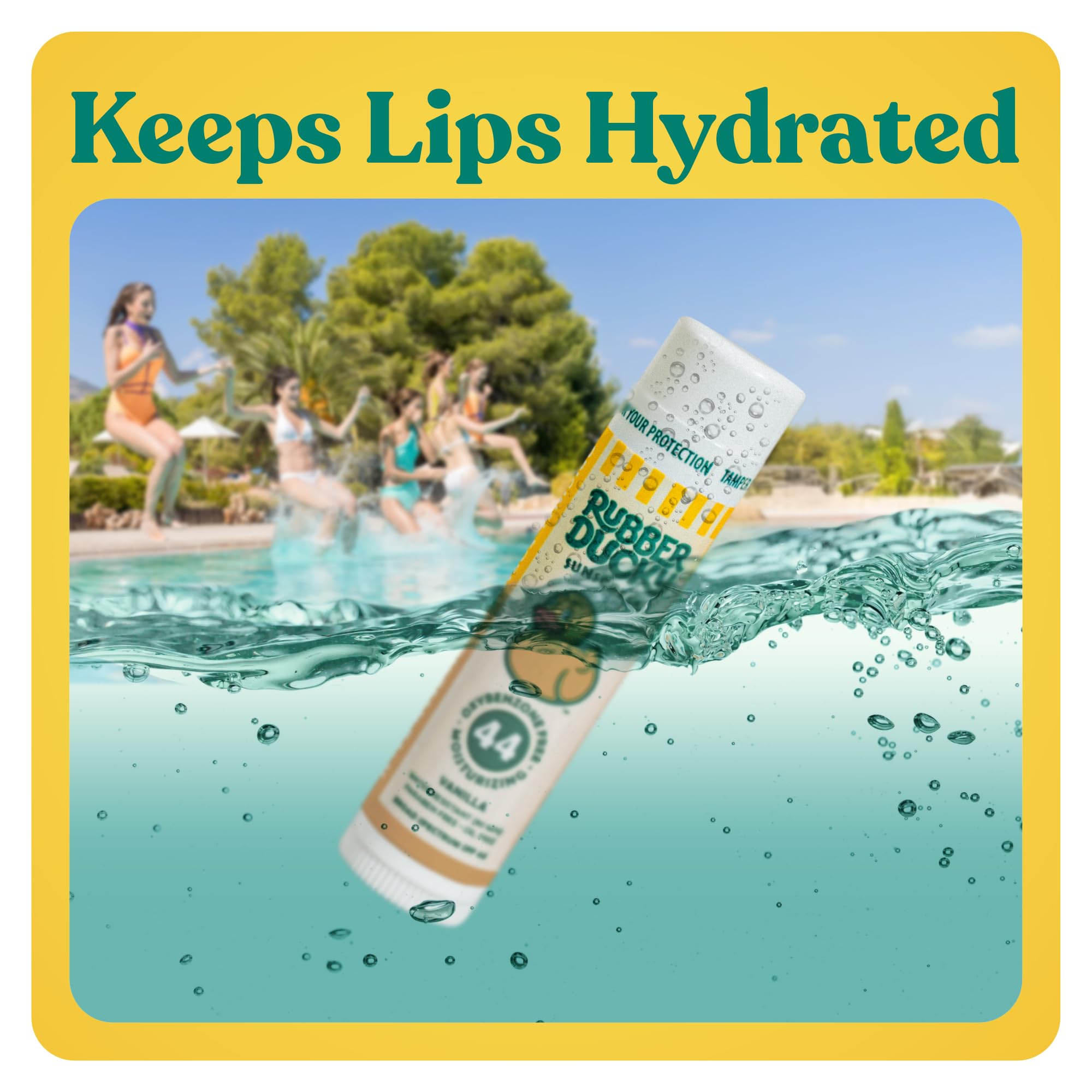 Rubber Ducky Lip Balm SPF 44 | Water-Resistant, Vegan, Vanilla Flavor | All-Season Broad Spectrum for Lips