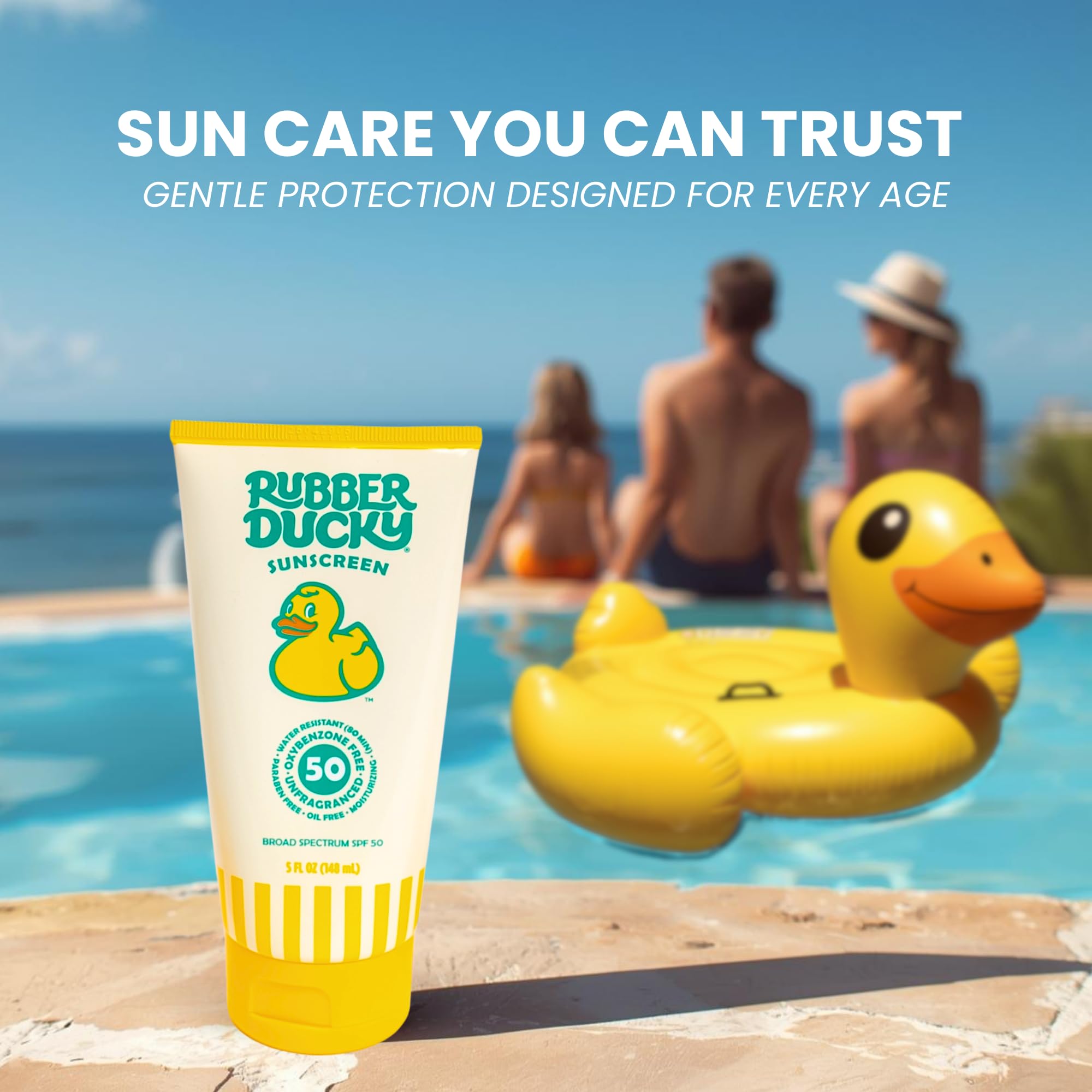 Rubber Ducky Vitamin E Sunscreen SPF 50 | Water-Resistant Face & Body (2pcs., 5oz)