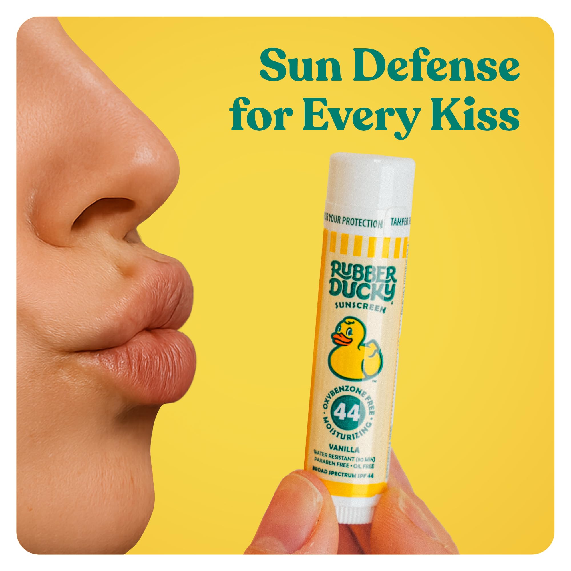 Rubber Ducky Lip Balm SPF 44 | Water-Resistant, Vegan, Vanilla Flavor | All-Season Broad Spectrum for Lips