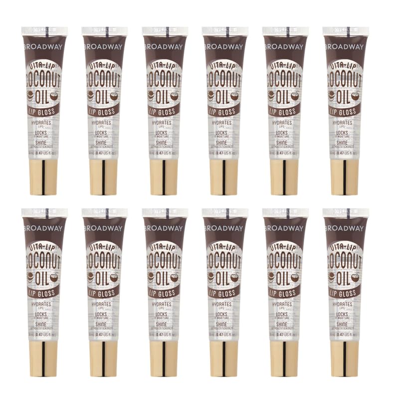Ruby Kisses Broadway Vita-Lip Clear Lip Gloss – Ultra Hydrating, High Shine, 12-Pack