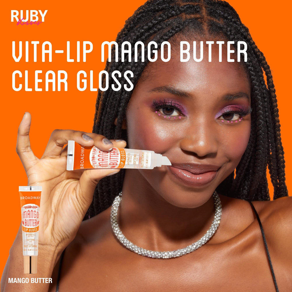Ruby Kisses Broadway Vita-Lip Clear Lip Gloss (48 Pack) – Ultra Hydrating & High Shine