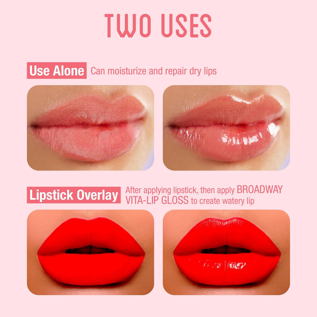 Ruby Kisses Broadway Vita-Lip Clear Lip Gloss (48 Pack) – Ultra Hydrating & High Shine