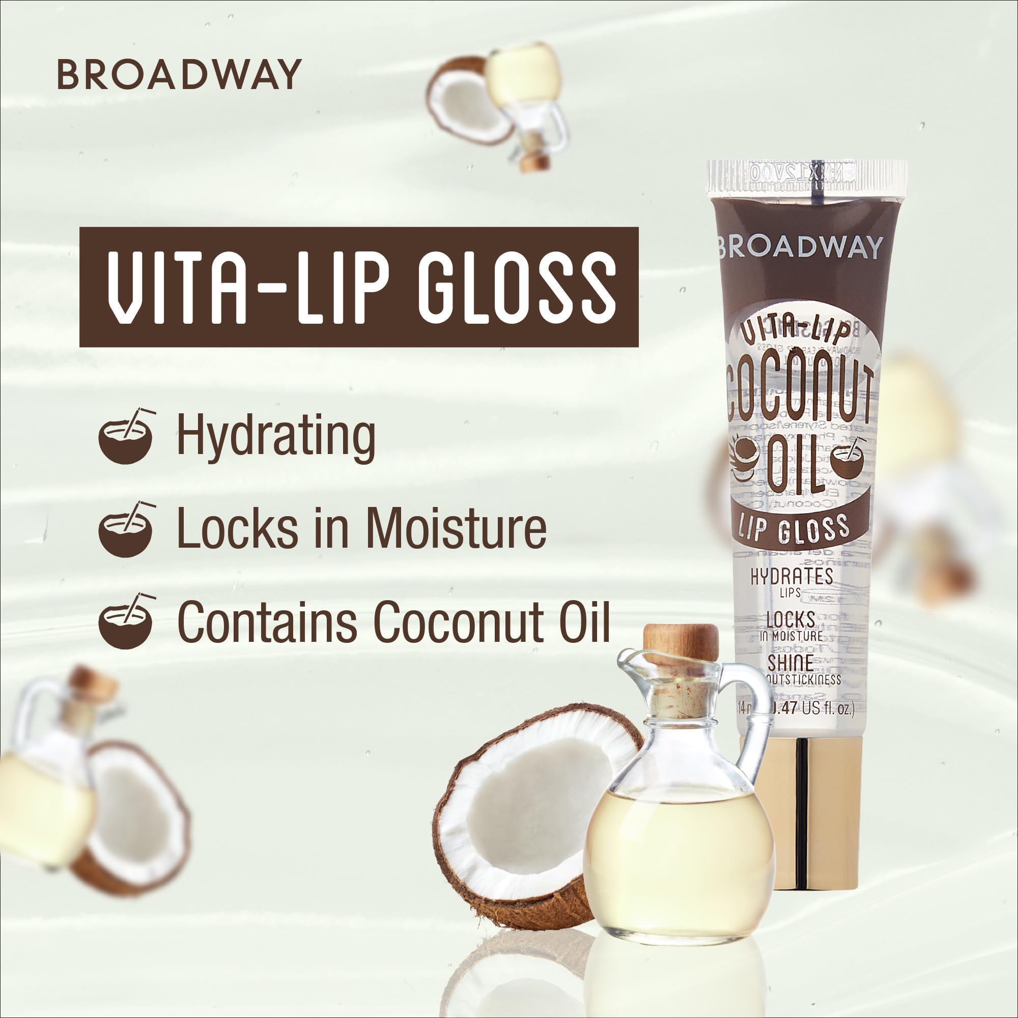 Ruby Kisses Broadway Vita-Lip Clear Lip Gloss (8 Pack) – Ultra-Hydrating, High-Shine, Non-Sticky