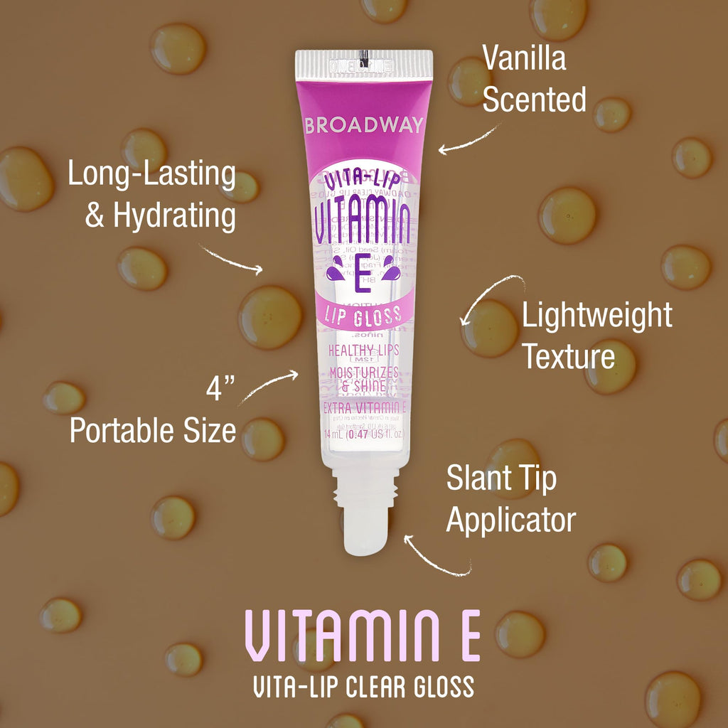 Ruby Kisses Broadway Vita-Lip Clear Lip Gloss (10 Pack) – Hydrating, High-Shine, Vitamin-Enriched Lip Gloss