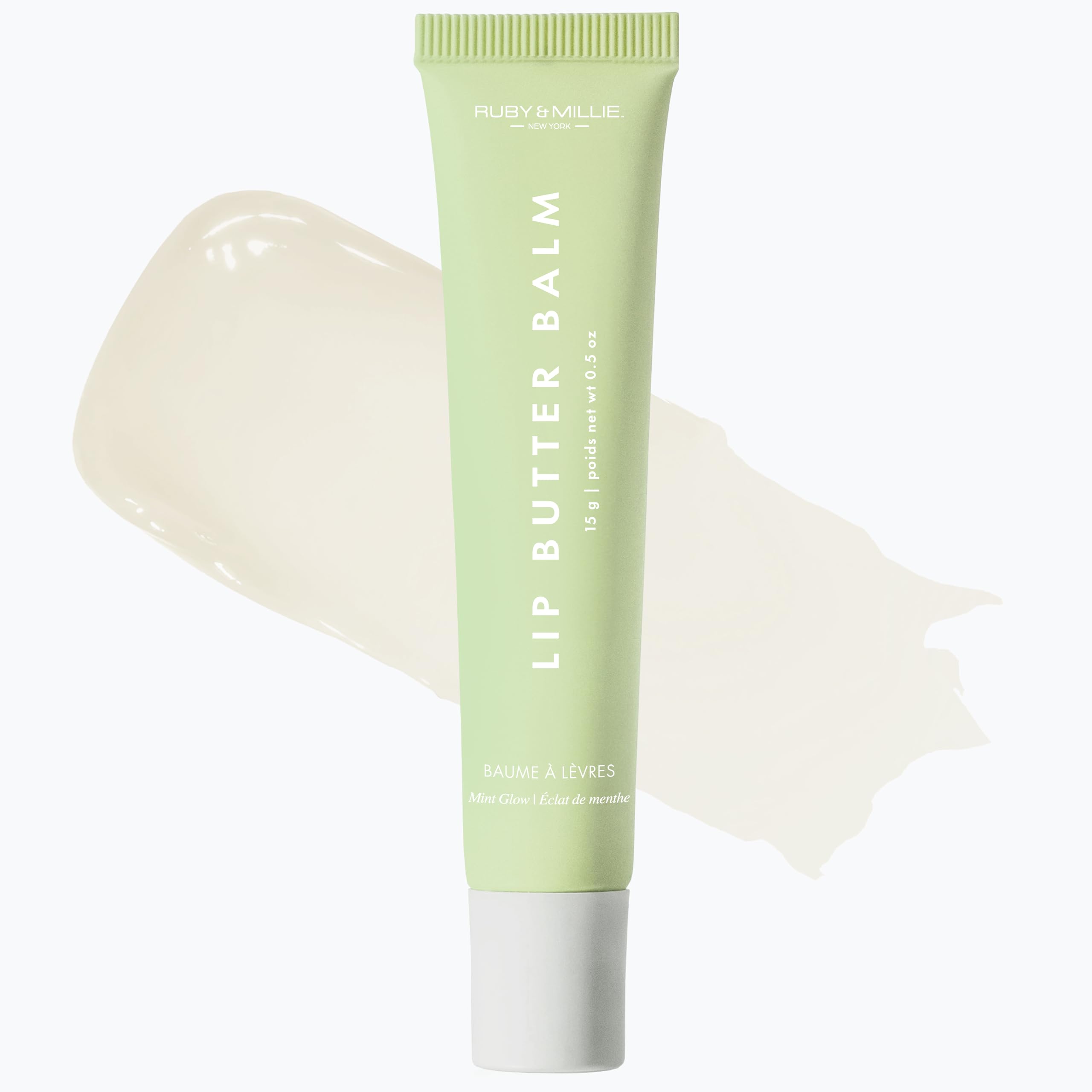Ruby & Millie Mint Glow Tinted Lip Balm | Hydrating Vegan Lip Butter 0.5 oz