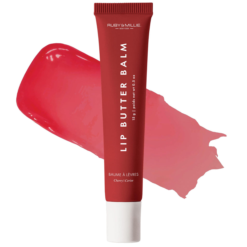 Ruby & Millie Cherry Tinted Lip Balm | Hydrating Glossy Lip Butter (0.5 oz)