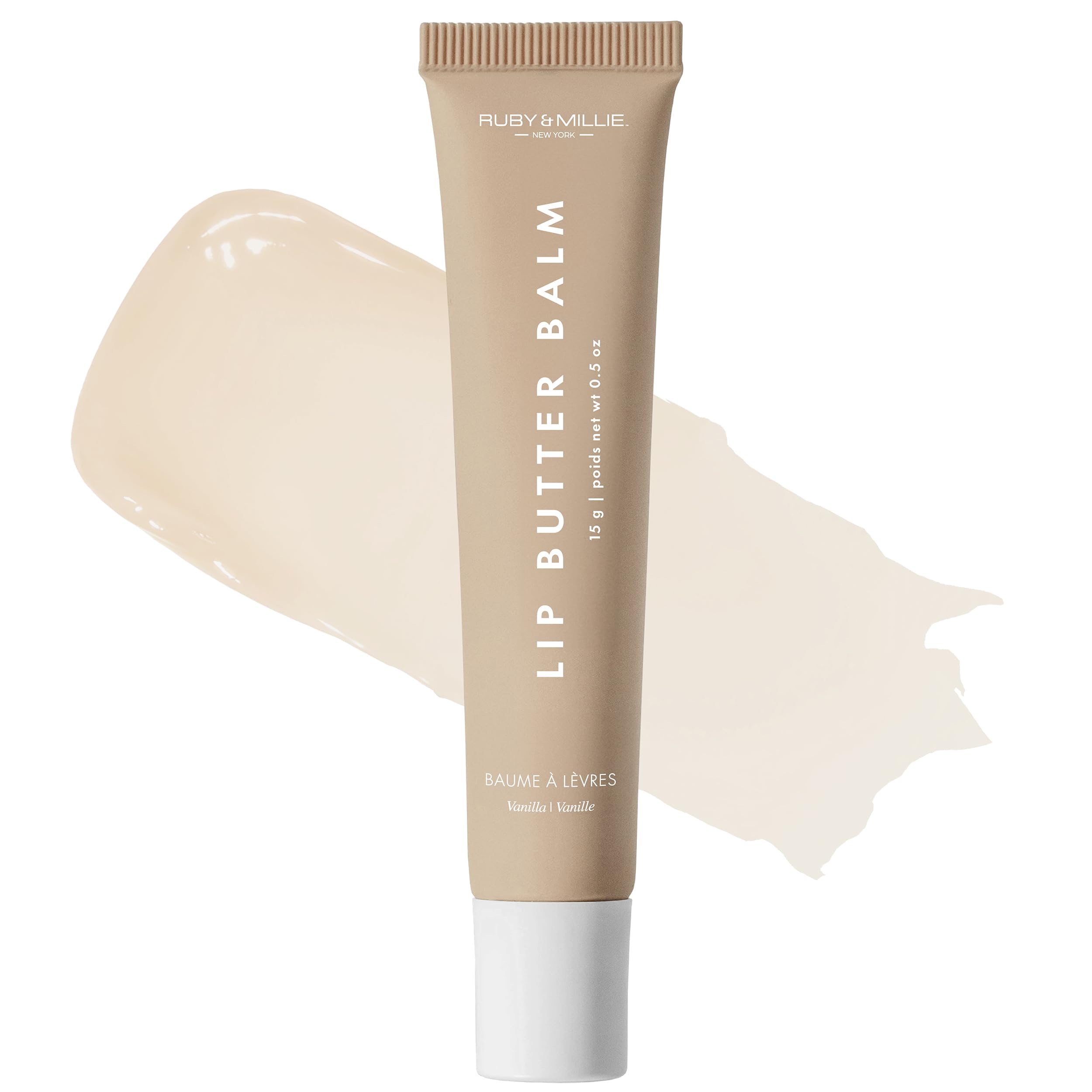 Ruby & Millie Vanilla Tinted Lip Balm – Hydrating Lip Butter, Vegan & Cruelty-Free (0.5 oz)
