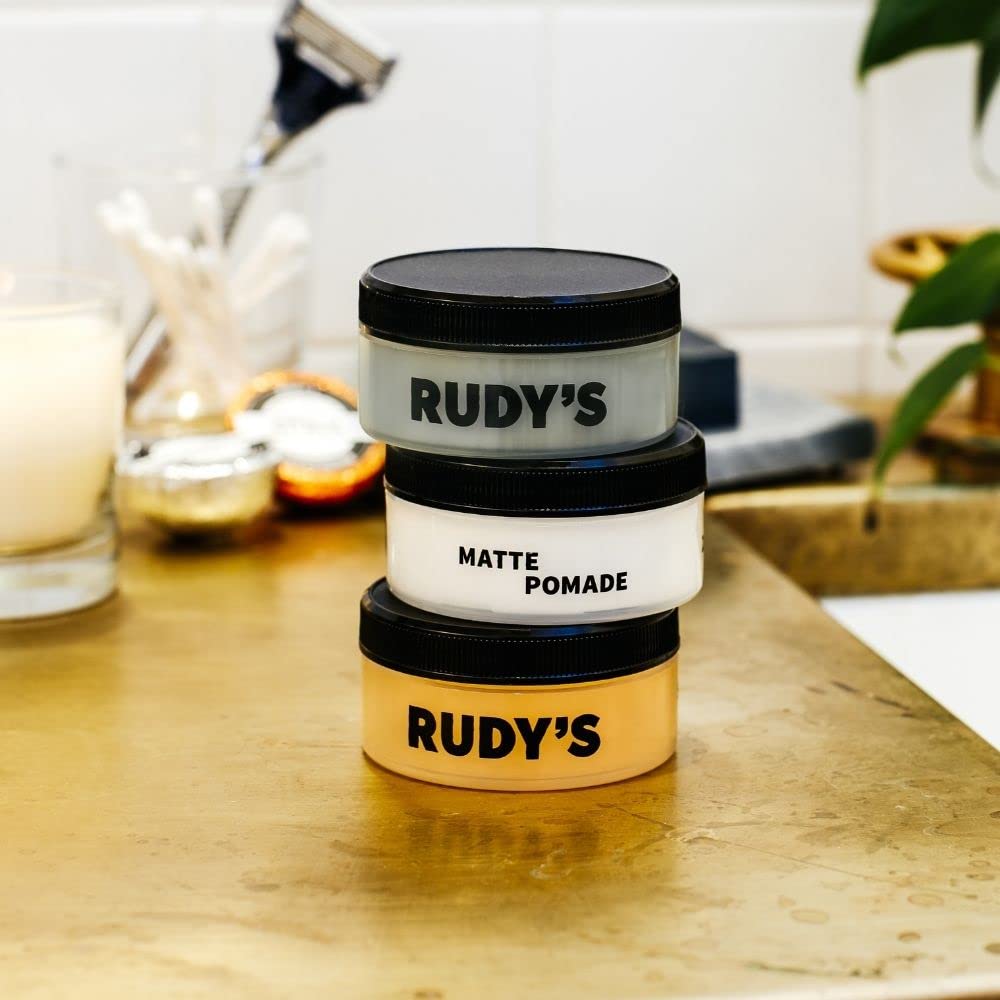 Rudy's Clay Pomade: Strong Hold, Matte Finish | Paraben Free | All Hair Types (4.8 oz)