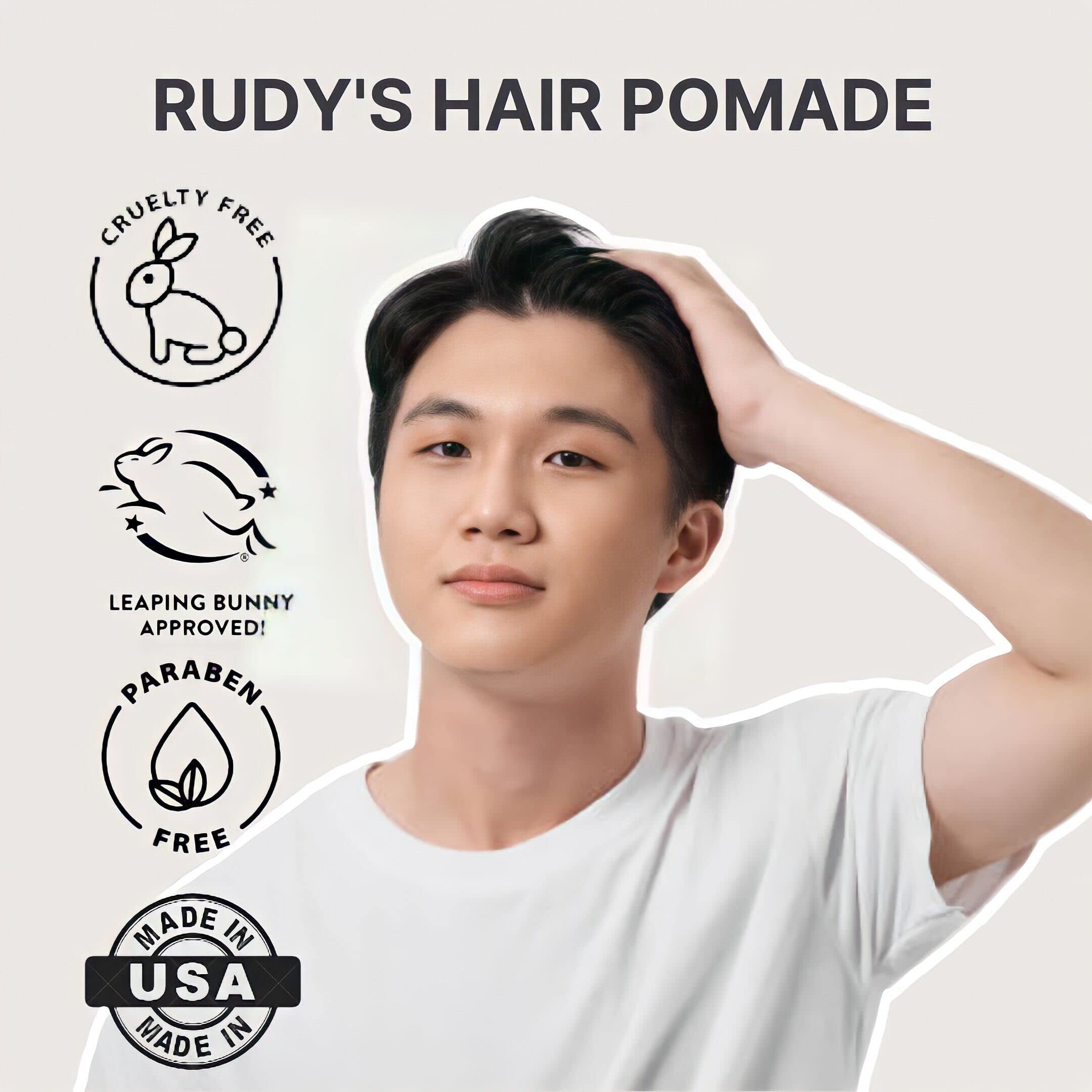 Rudy's Clay Pomade: Strong Hold, Matte Finish | Paraben Free | All Hair Types (4.8 oz)