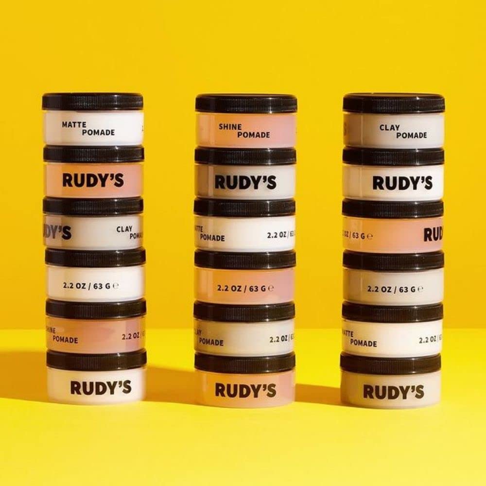 Rudy's Clay Pomade: Strong Hold, Matte Finish | Paraben Free | All Hair Types (4.8 oz)