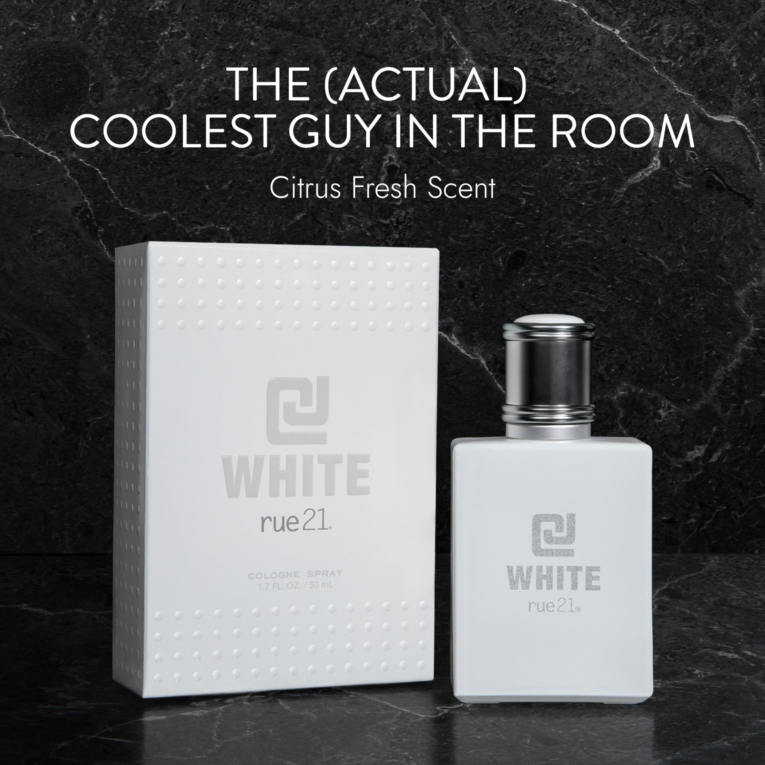 Rue 21 CJ White Men’s Cologne Spray – 1.7 fl oz (50 ml) | Fresh Citrus, Cruelty-Free