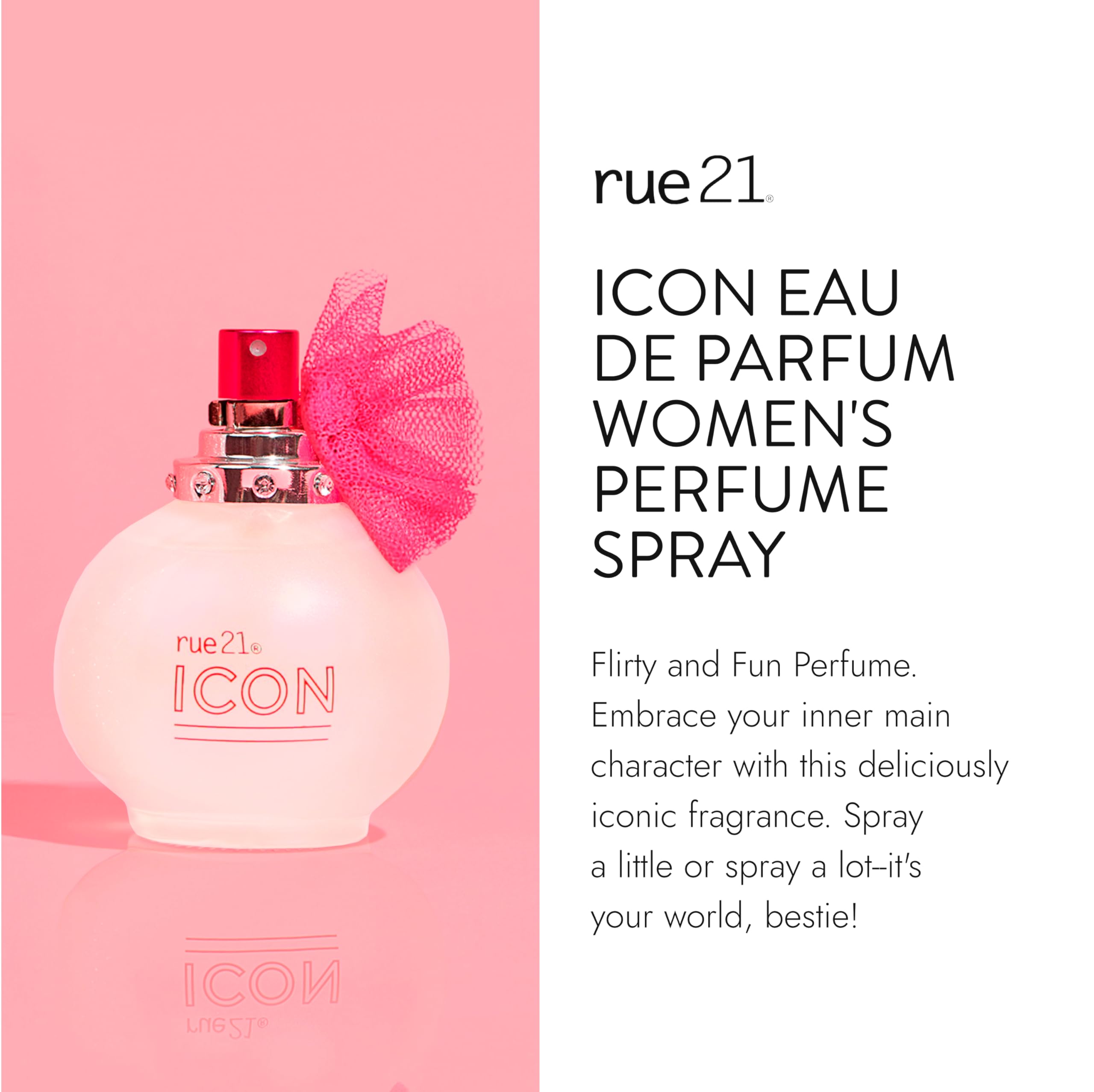 Rue 21 Icon Eau de Parfum – Flirty Fruity Floral Women’s Perfume, 1.7 oz