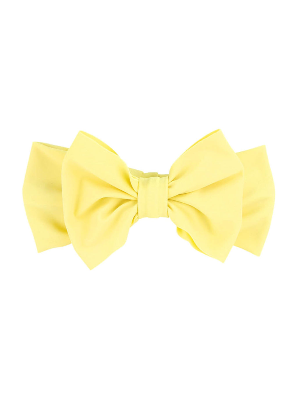 RuffleButts Banana Swim Bow Headband – One Size | Kids Swim Accessory
