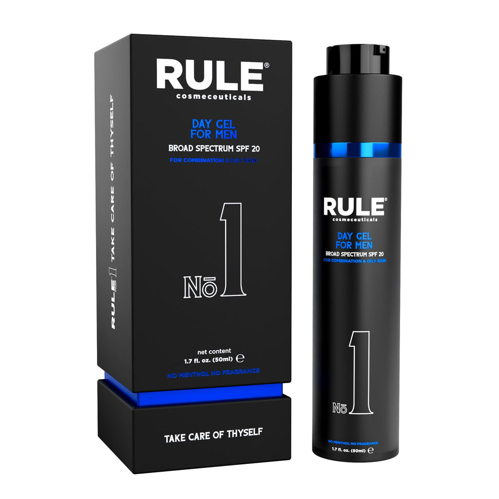 RULE COSMECEUTICALS No.1 Day Gel for Men – 10-in-1 Anti-Aging SPF 20 Moisturizer