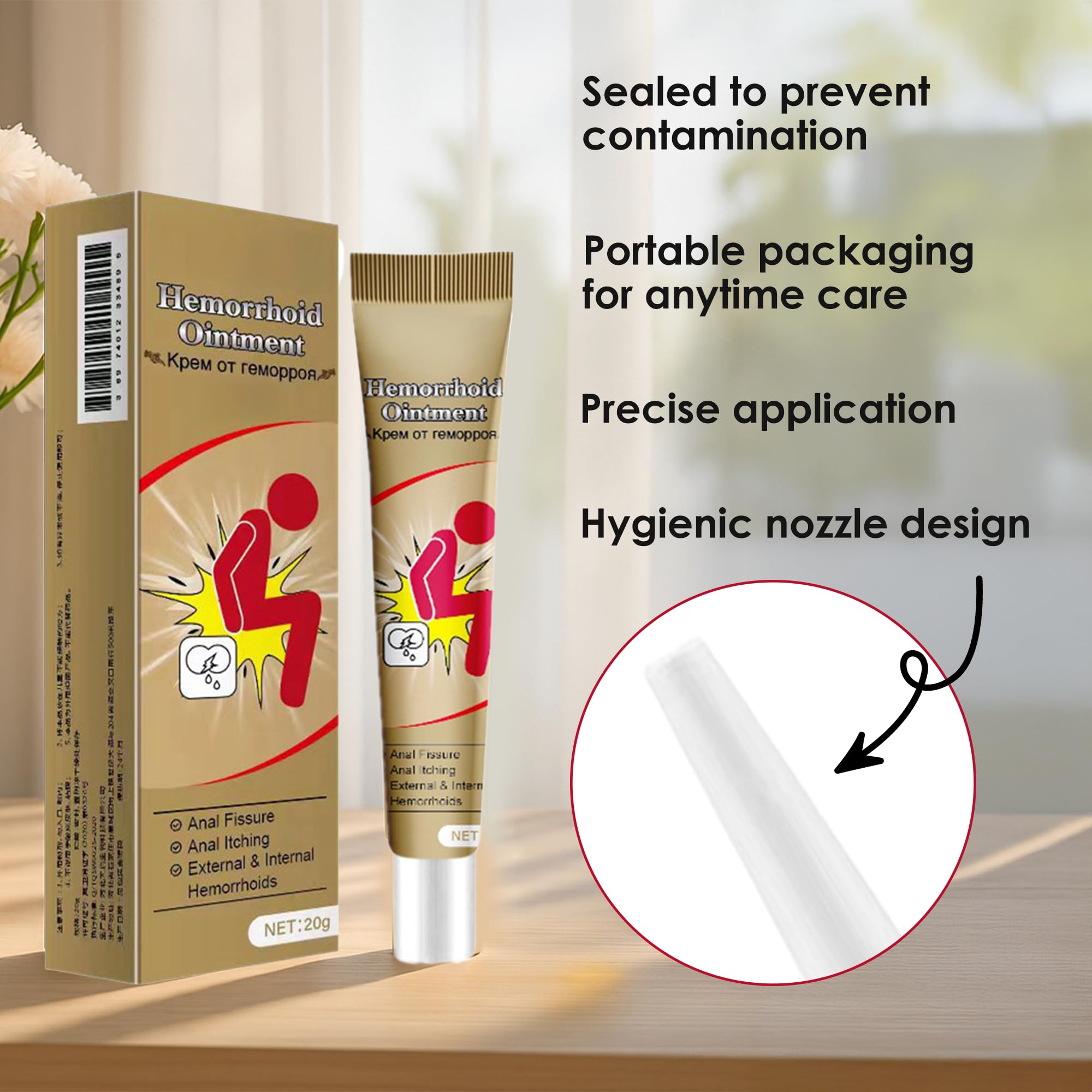 Rulinal Hemorrhoid Cream – Herbal Ointment for External Discomfort, 2x20g Tubes