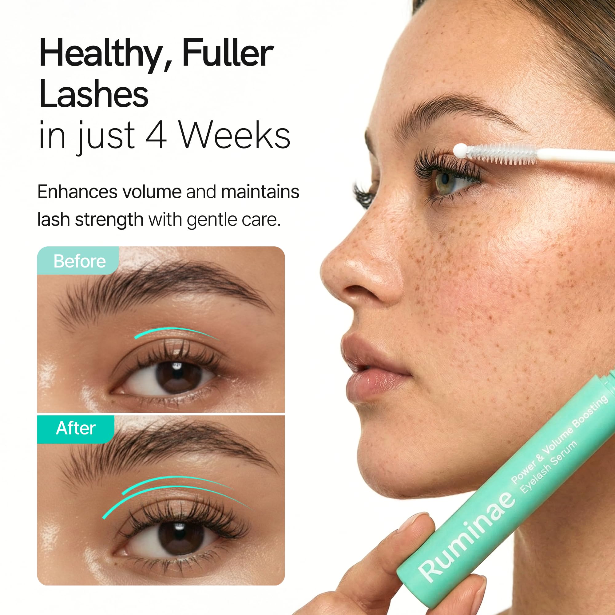 Ruminae Korean Eyelash Growth Serum | Prostaglandin-Free Lash & Brow Enhancer | 0.3 fl oz