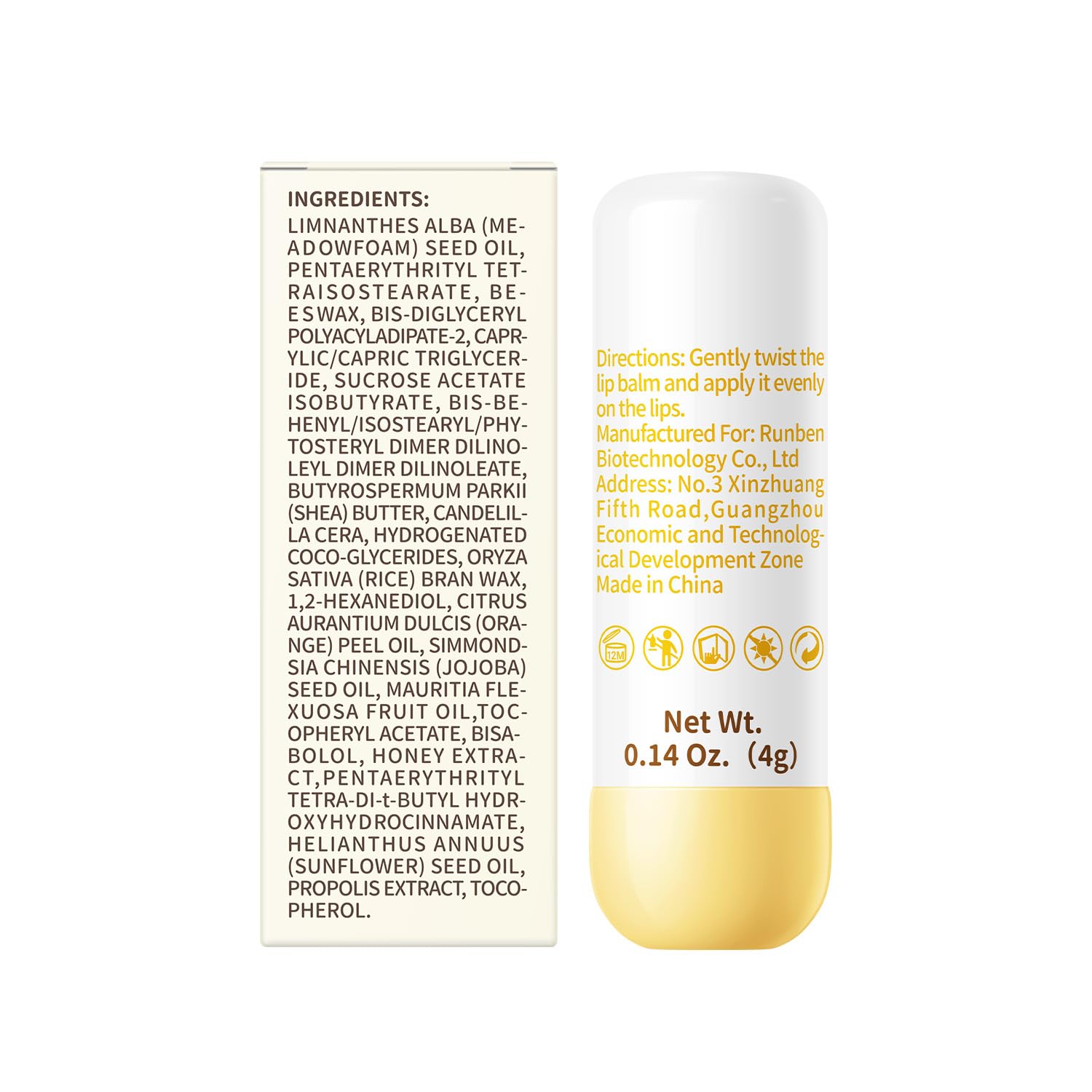 RUNBEN Kids Lip Balm - Moisturizing Baby Lip Care for Toddlers (0.14 oz)