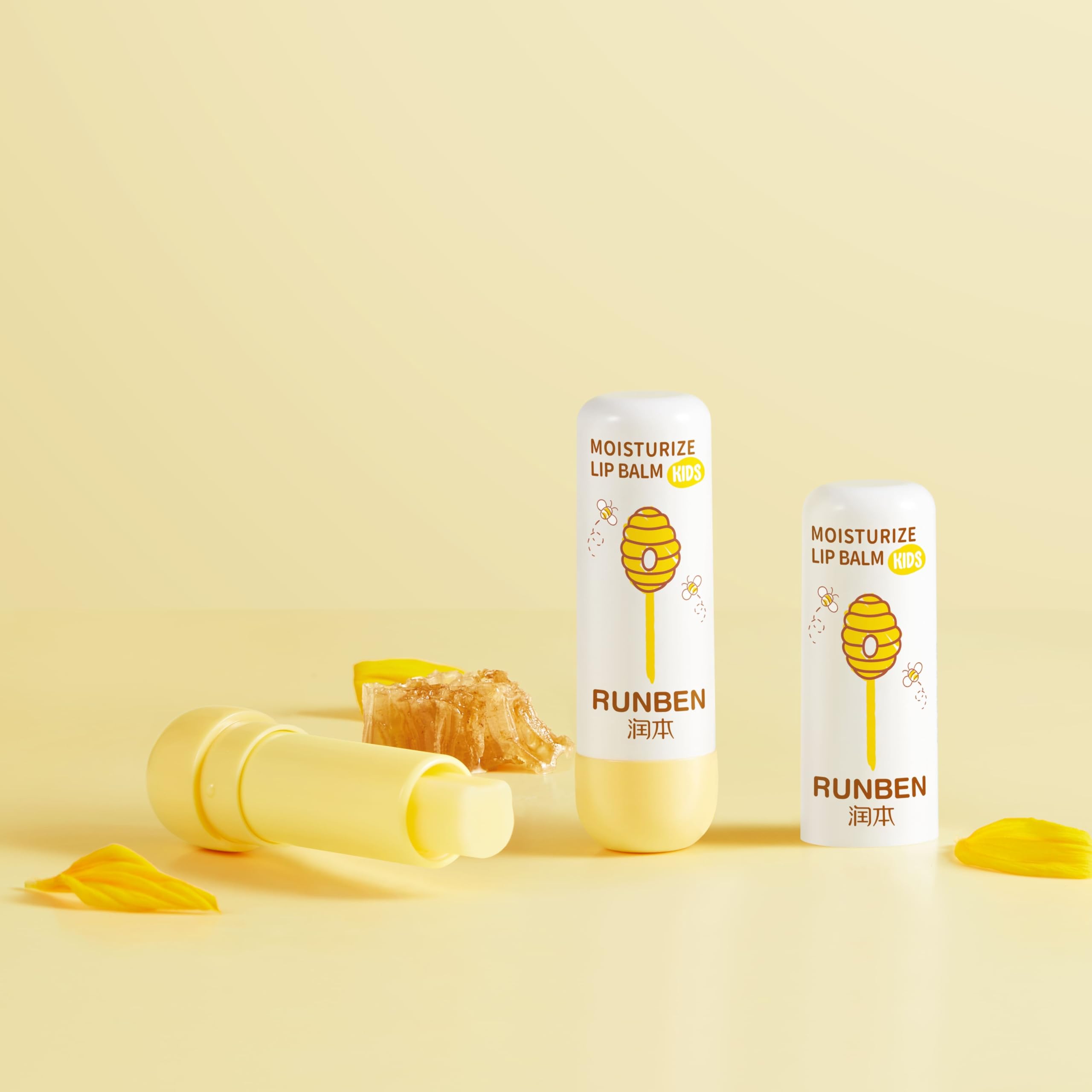RUNBEN Kids Lip Balm - Moisturizing Baby Lip Care for Toddlers (0.14 oz)