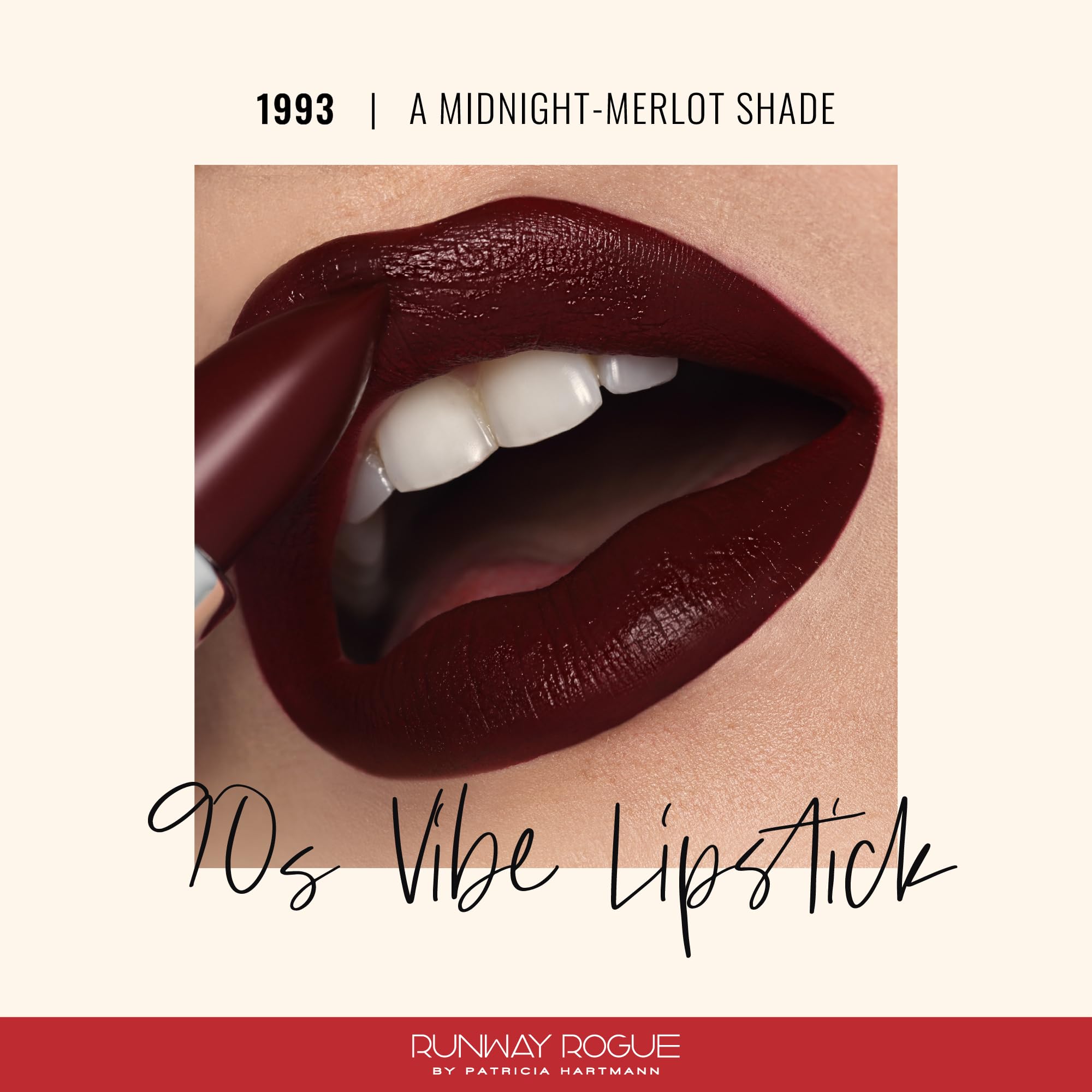 Runway Rogue 1993 Lipstick – Moisturizing Matte Midnight Merlot (90s Vibe)