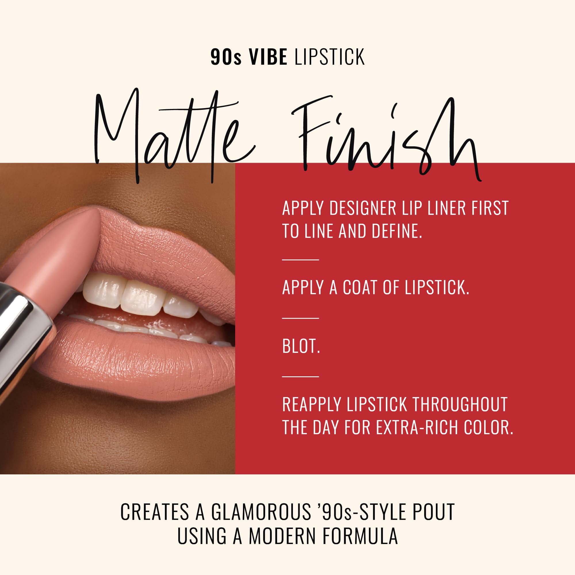 Runway Rogue 90s Vibe Lipstick – Moisturizing Matte Nude in Guest List