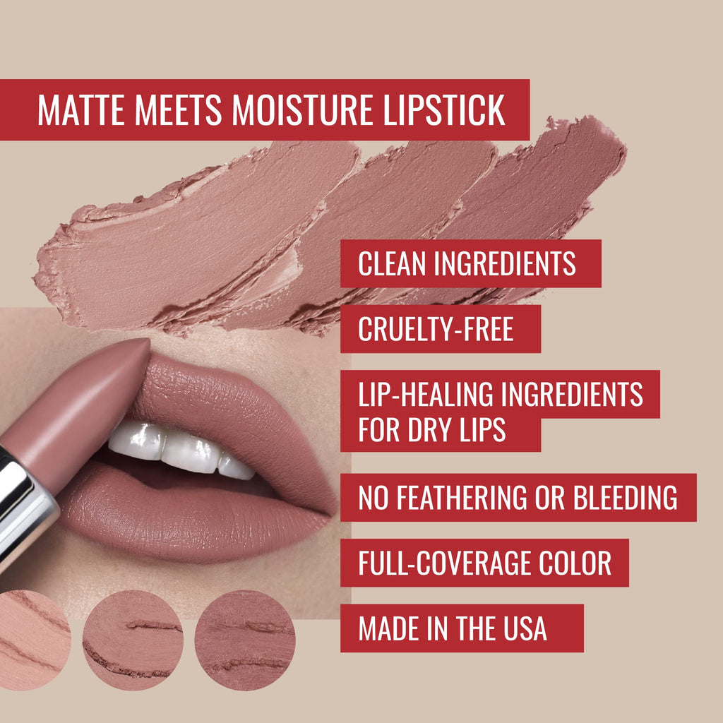 Runway Rogue 90s Vibe Lipstick Trio – Moisturizing Matte Shades: Guest List, Booked Out, Front Row