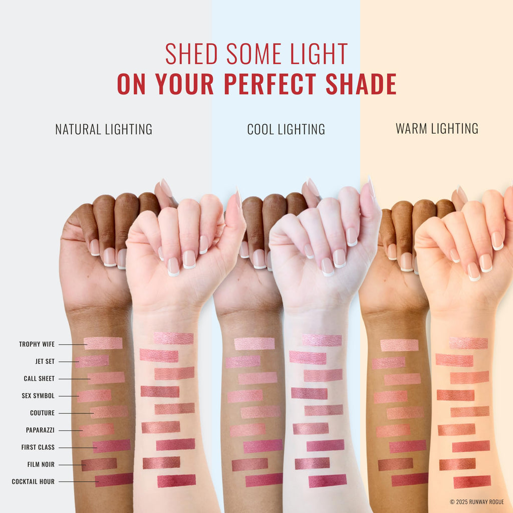 Runway Rogue Silk Glam Lipstick Call Sheet – Long-Wear Frosted Pink