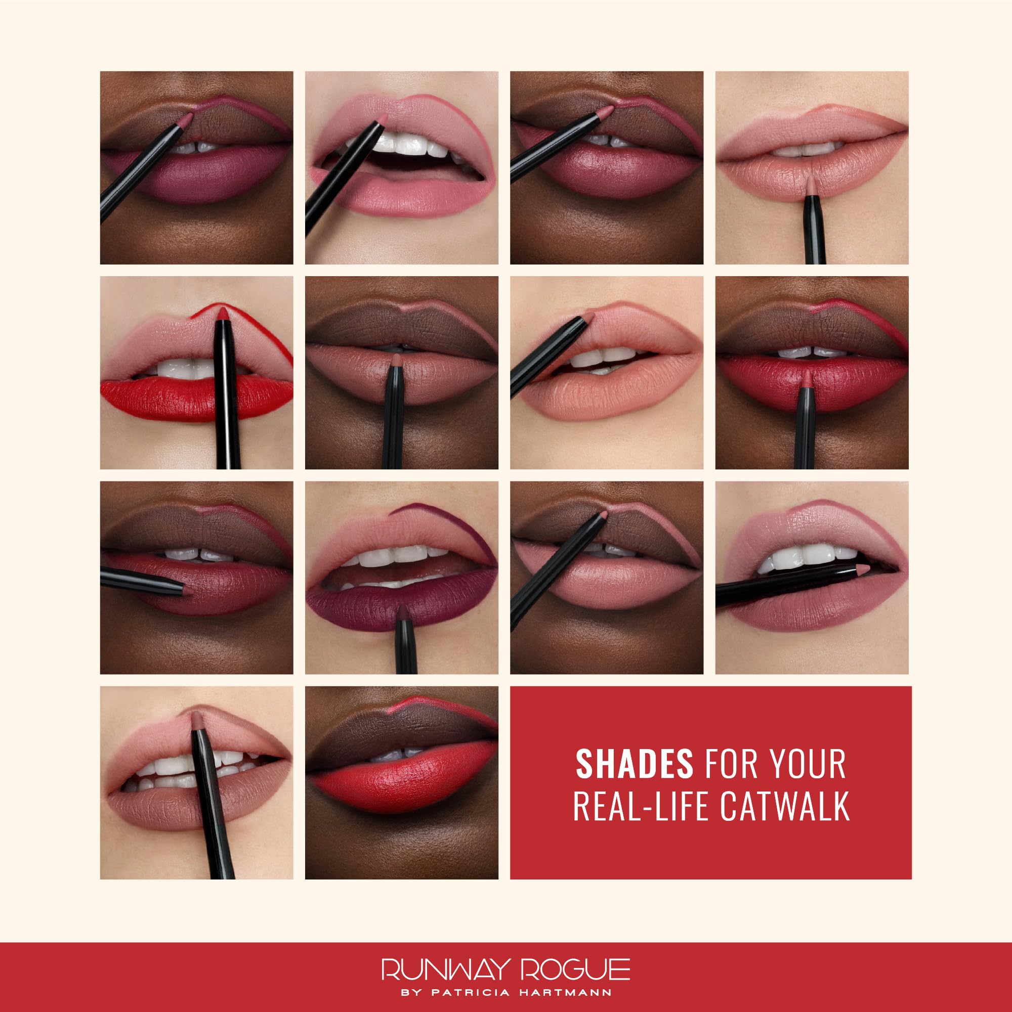 Runway Rogue Designer Lip Liner – Garnet-Maroon Matte, Built-In Sharpener | Get the Look