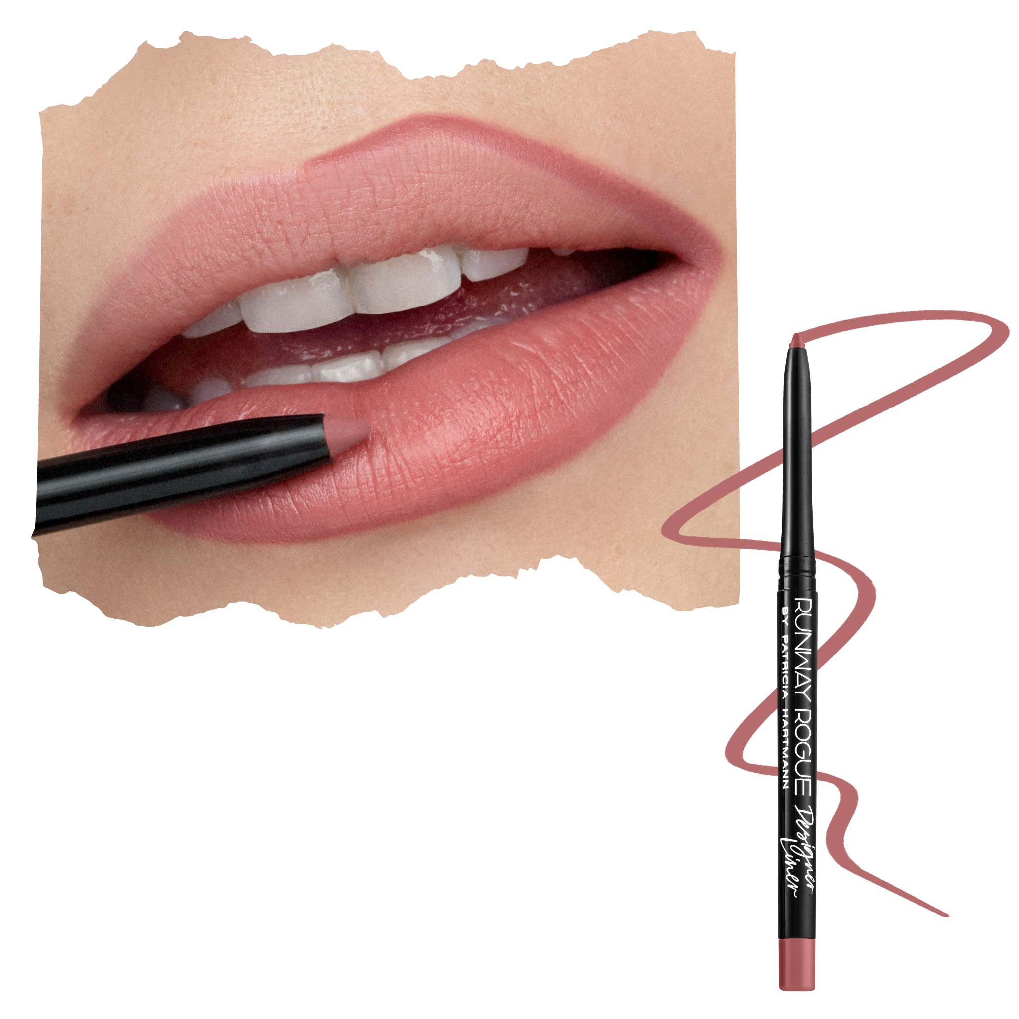Runway Rogue Designer Liner Lip Pencil – A List (Matte Mauve-Pink) + Built-in Sharpener