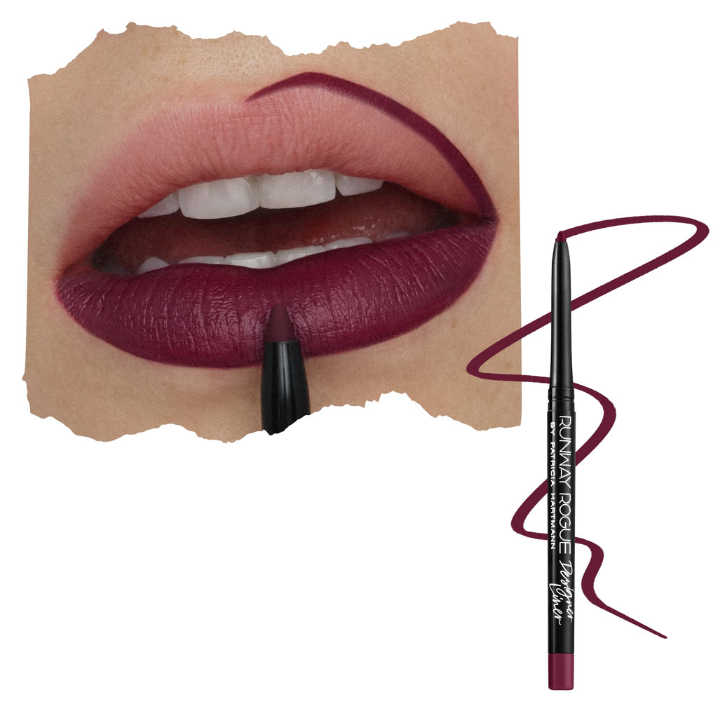 Runway Rogue Designer Liner Lip Pencil – Matte Rich Burgundy-Blackberry (Throwback)