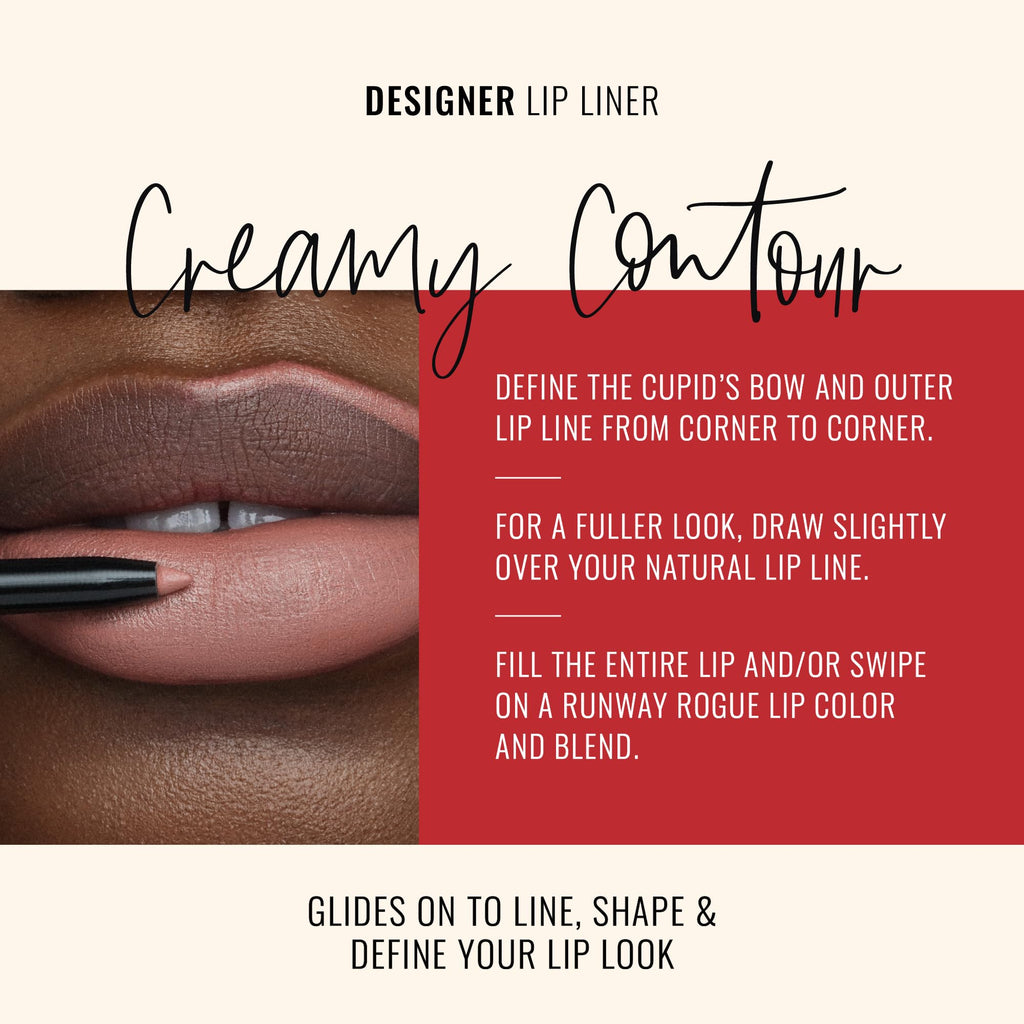 Runway Rogue Designer Liner Lip Pencil – Spotlight Matte Lip Definer & Sharpener