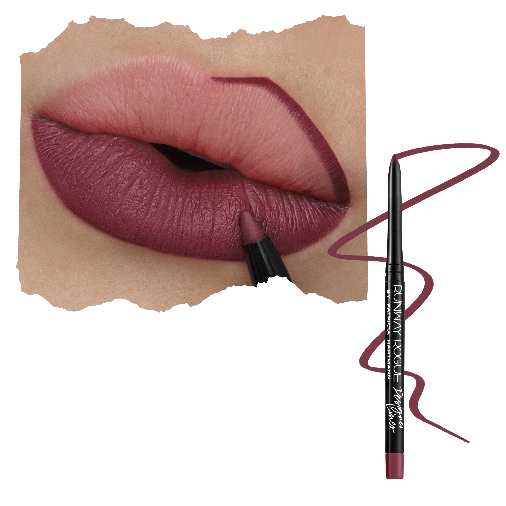 Runway Rogue Designer Liner Lip Pencil – Start the Show Matte Plum, Long-Wear, Built-in Sharpener
