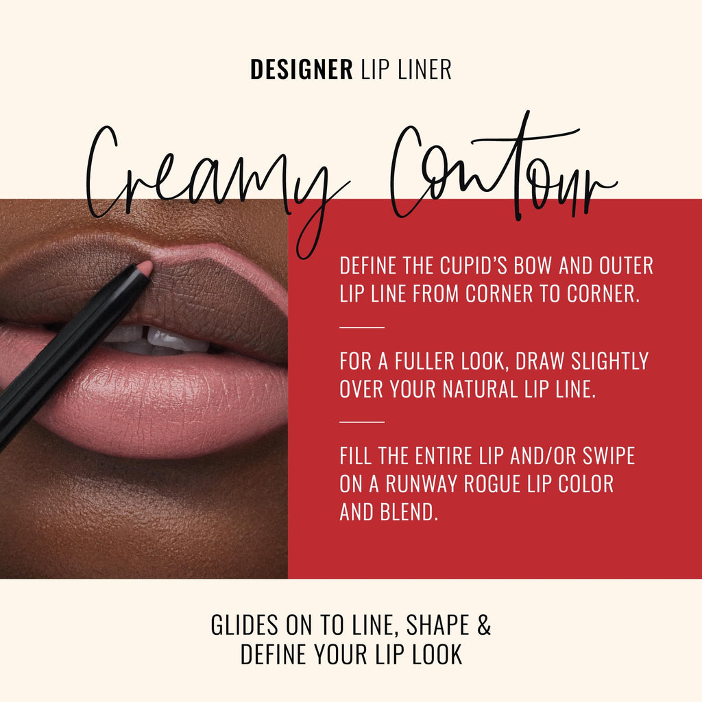 Runway Rogue Designer Liner Lip Pencil – A List (Matte Mauve-Pink) + Built-in Sharpener