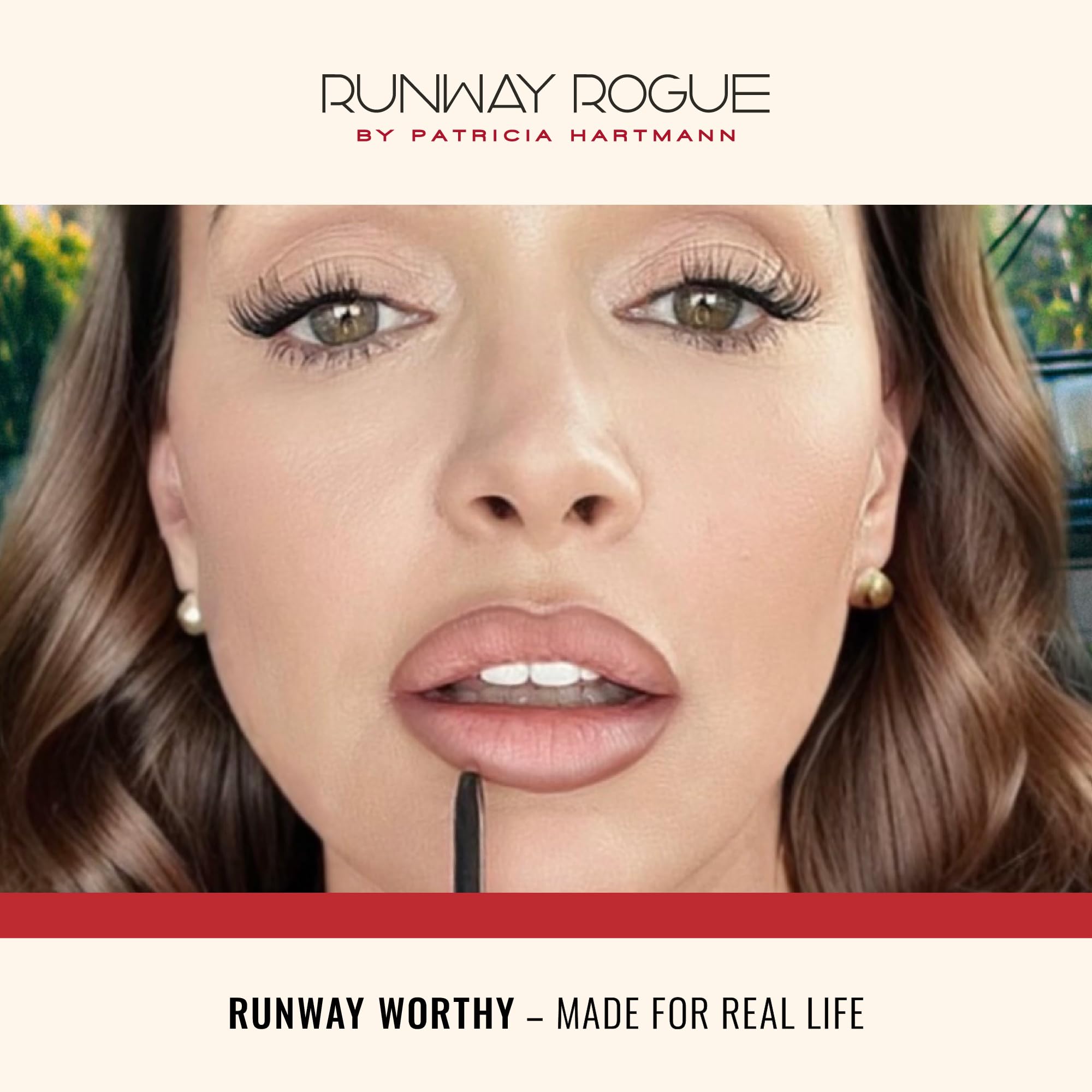 Runway Rogue Designer Lip Liner – Garnet-Maroon Matte, Built-In Sharpener | Get the Look