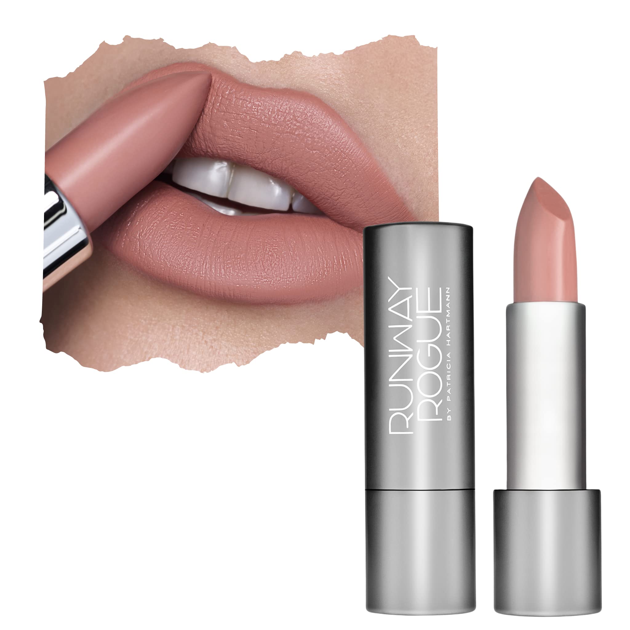 Runway Rogue 90s Vibe Lipstick – Moisturizing Matte Nude in Guest List