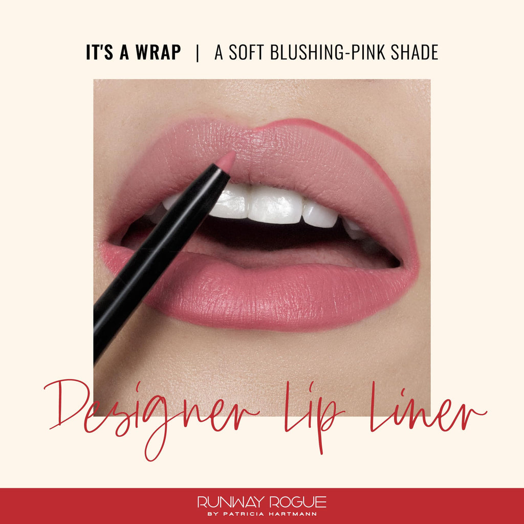 Runway Rogue Designer Lip Liner Pencil – It's a Wrap (Matte Blush-Pink) + Built-in Sharpener