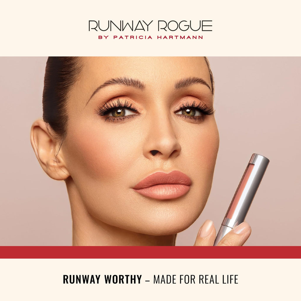 Runway Rogue Silk Glam Liquid Lipstick – Cocktail Hour | Long-Wear Frosted Pomegranate