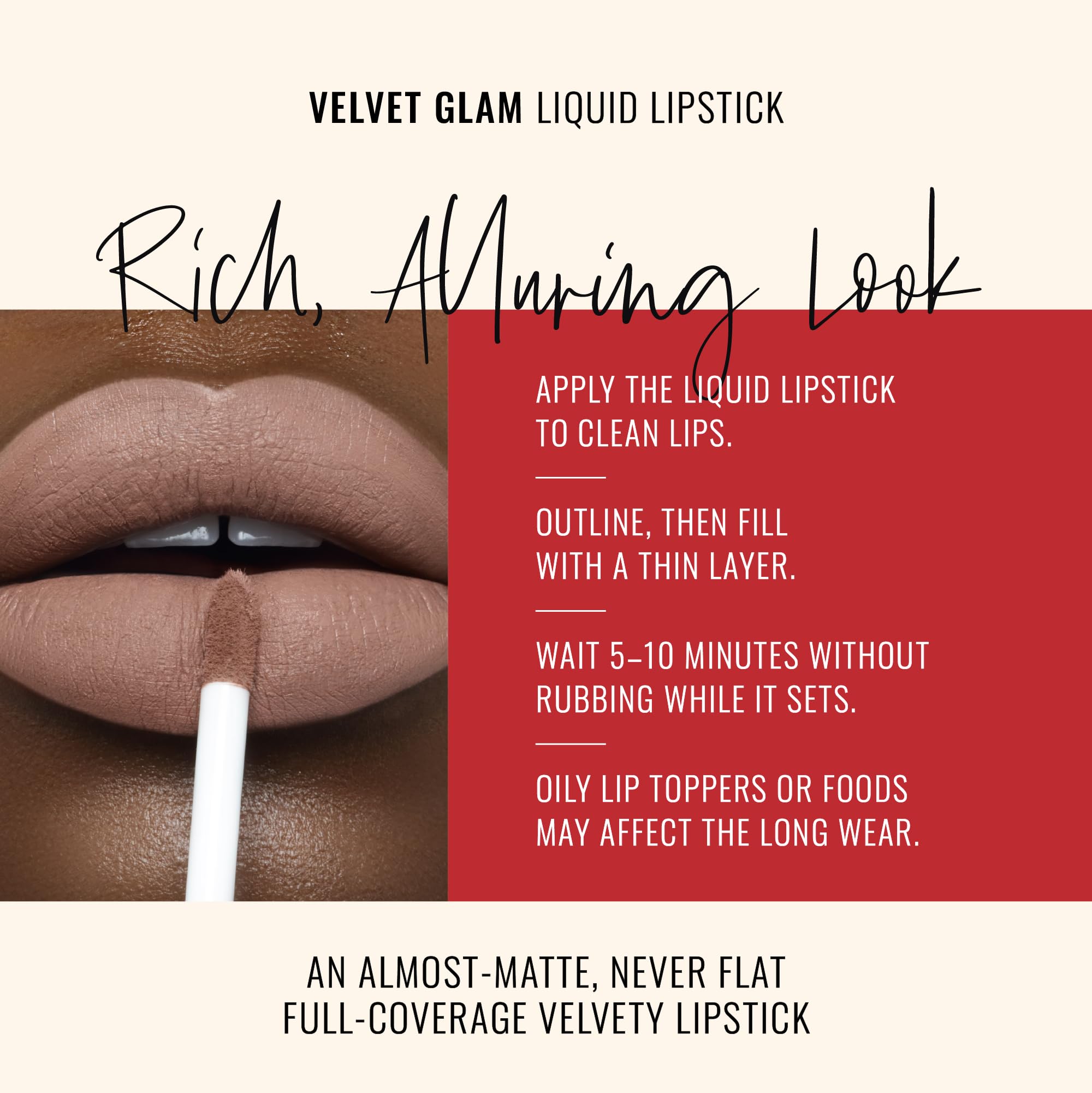 Runway Rogue Velvet Glam Liquid Lipstick – No Flash, Light Hazelnut Brown