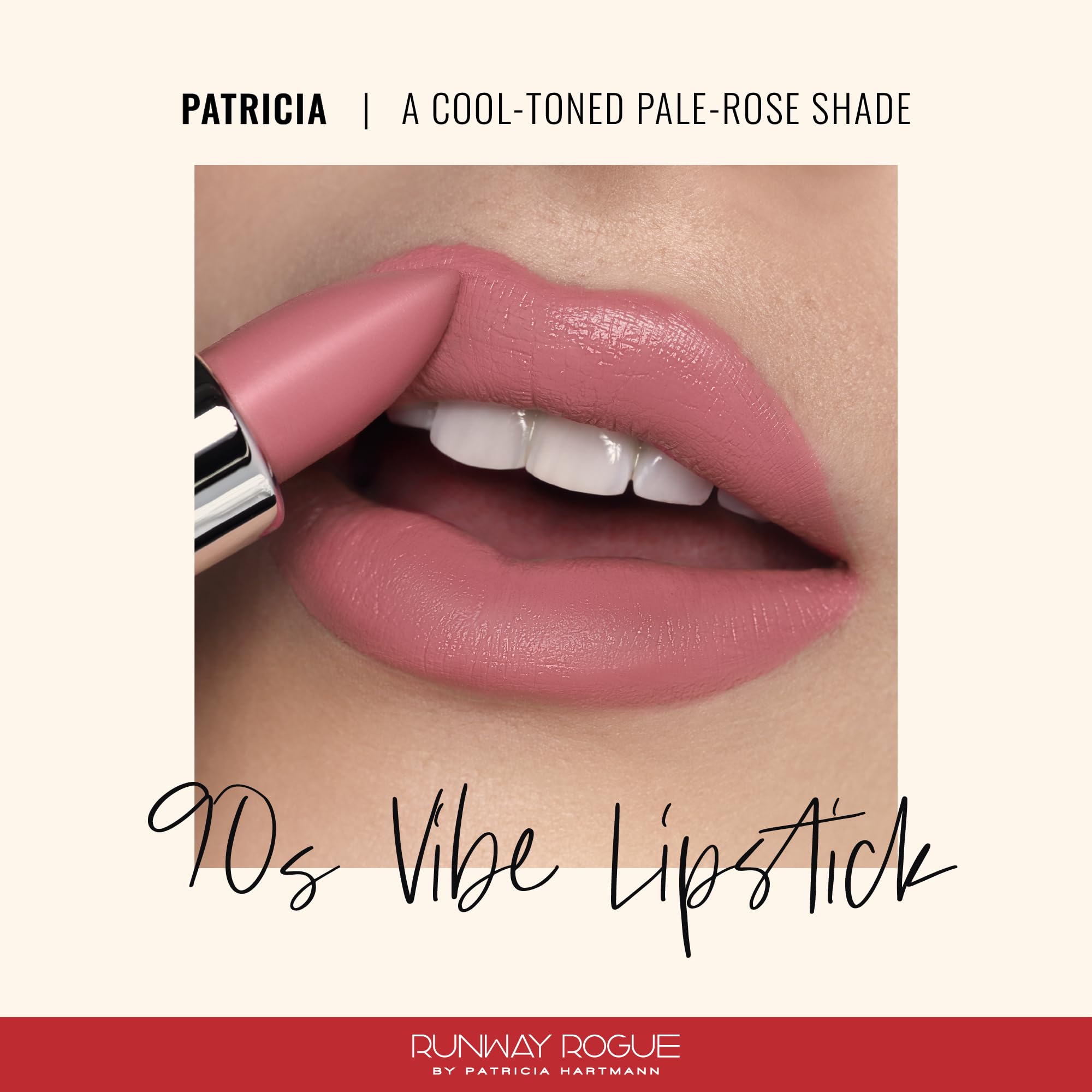 Runway Rogue 90s Vibe Lipstick in Patricia — Moisturizing Matte Pale-Rose