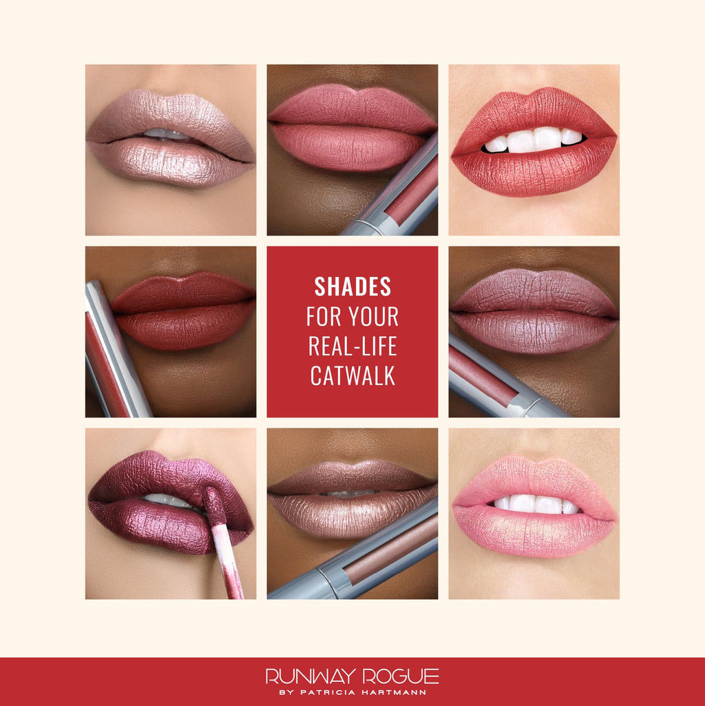 Runway Rogue Pearl Glam Long Wear Shimmer Lipstick in Callback | Metallic Earthy Berry-Bronze