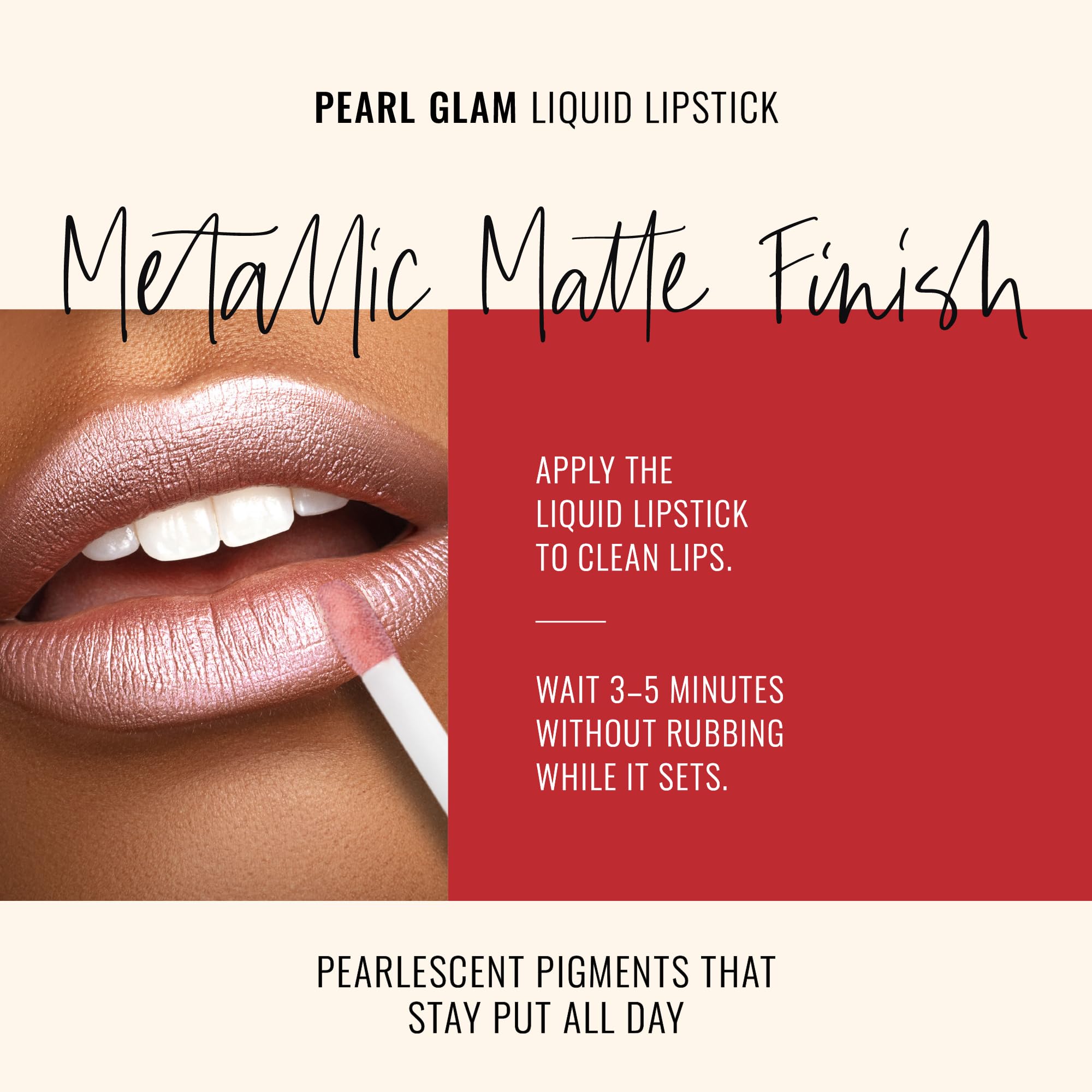 Runway Rogue Pearl Glam Long Wear Lipstick – Soft Box Metallic Nude Pink