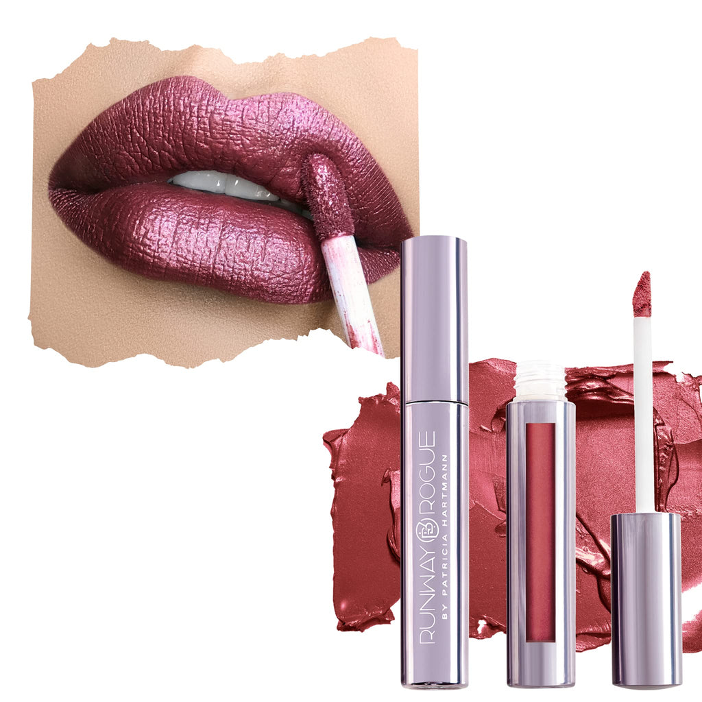 Runway Rogue Pearl Glam Long Wear Shimmer Lipstick in Callback | Metallic Earthy Berry-Bronze