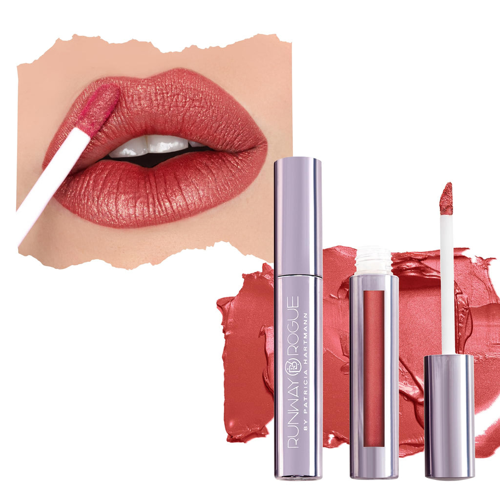 Runway Rogue Pearl Glam Long-Wear Lipstick – Day Rate, Gold Shimmer