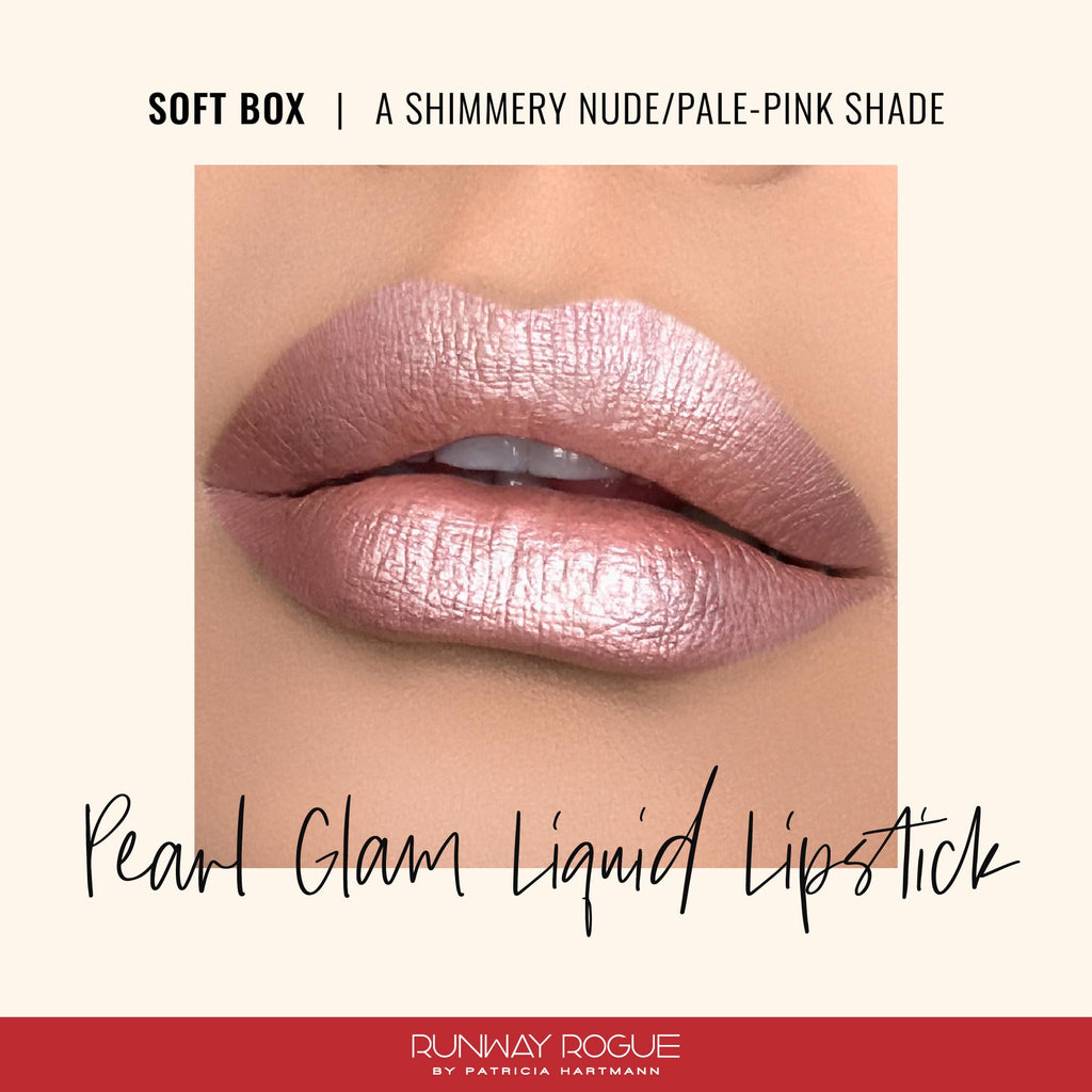 Runway Rogue Pearl Glam Long Wear Lipstick – Soft Box Metallic Nude Pink