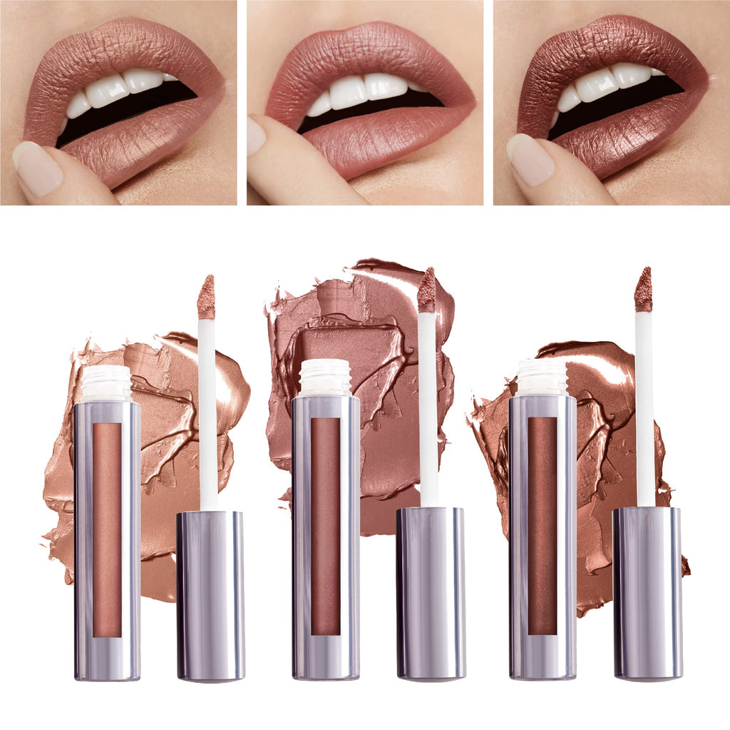 Runway Rogue Silk Glam Liquid Lipstick Lip Trio — Couture, Sex Symbol, Film Noir | Long-Wear Frosted Lipsticks