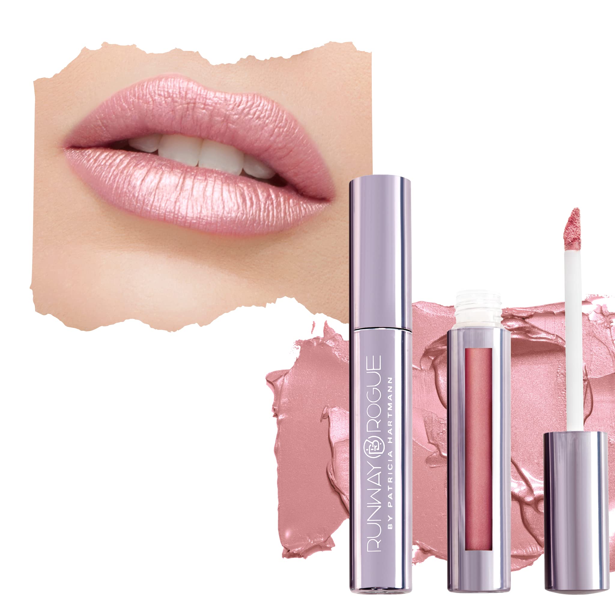 Runway Rogue Silk Glam Liquid Lipstick Trophy Wife – Long-Wear Frosted Pink
